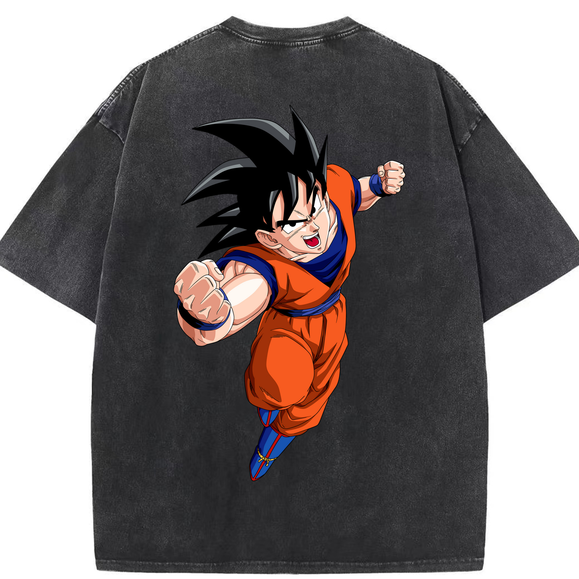 （画像用） ドラゴンボール 孫悟空（そん ごくう）Son Goku カカロット DRAGON BALL Kakarotto 綿100% ヴィンテージ風 半袖Tシャツ（背面プリント）