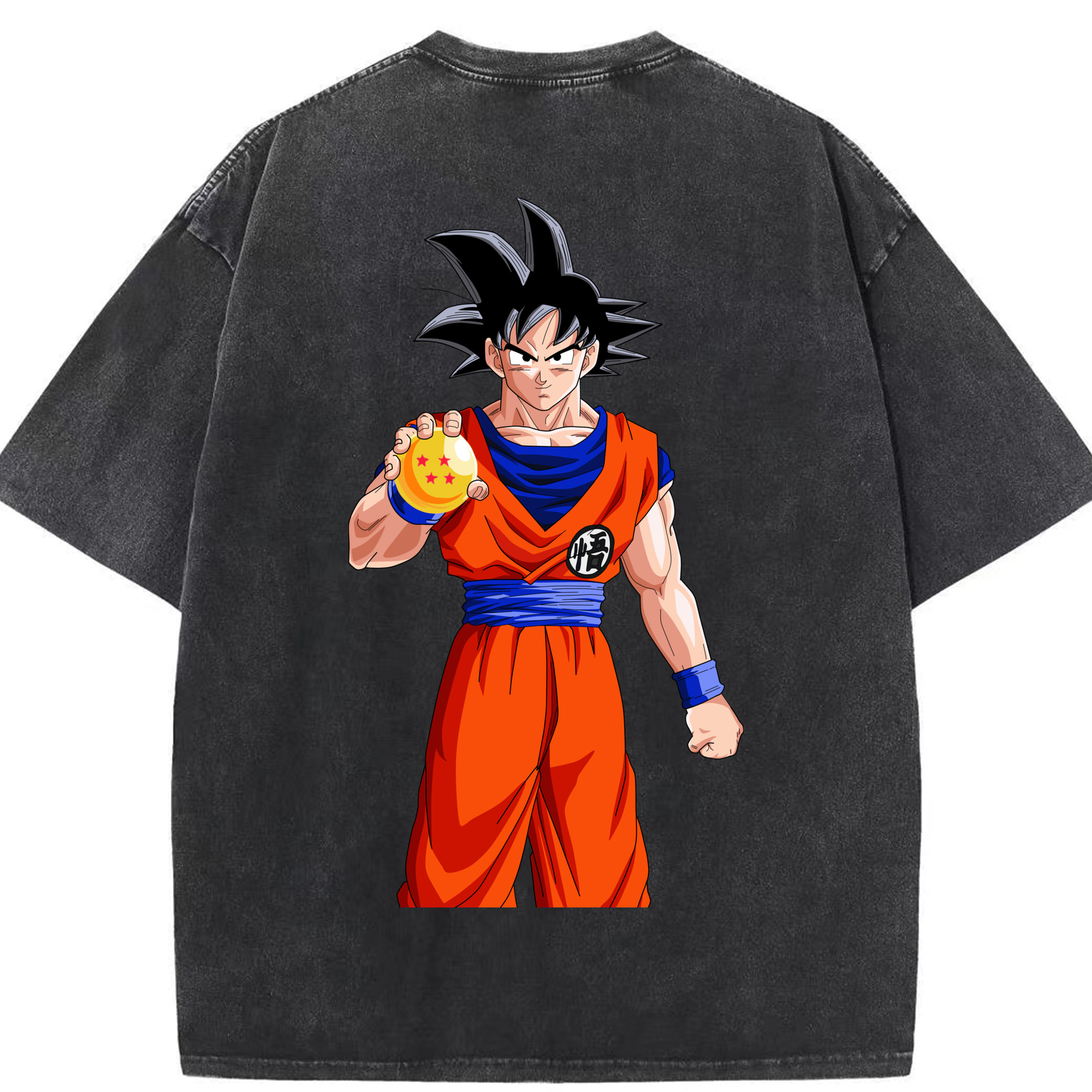 （画像用） ドラゴンボール 孫悟空（そん ごくう）Son Goku カカロット DRAGON BALL Kakarotto 綿100% ヴィンテージ風 半袖Tシャツ（背面プリント）