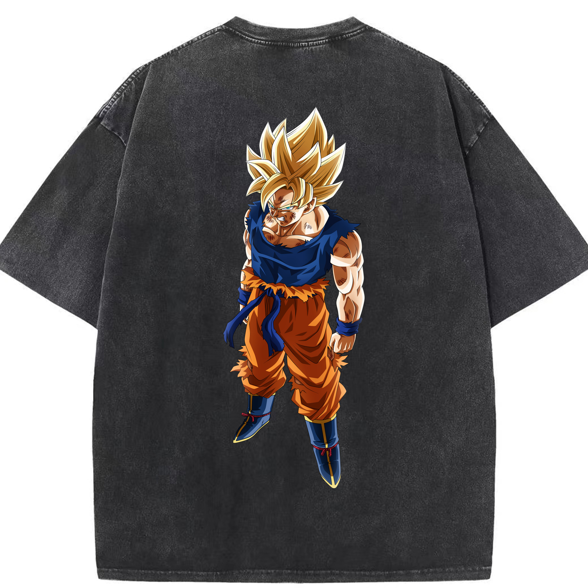 （画像用） ドラゴンボール 孫悟空（そん ごくう）Son Goku カカロット DRAGON BALL Kakarotto 綿100% ヴィンテージ風 半袖Tシャツ（背面プリント）