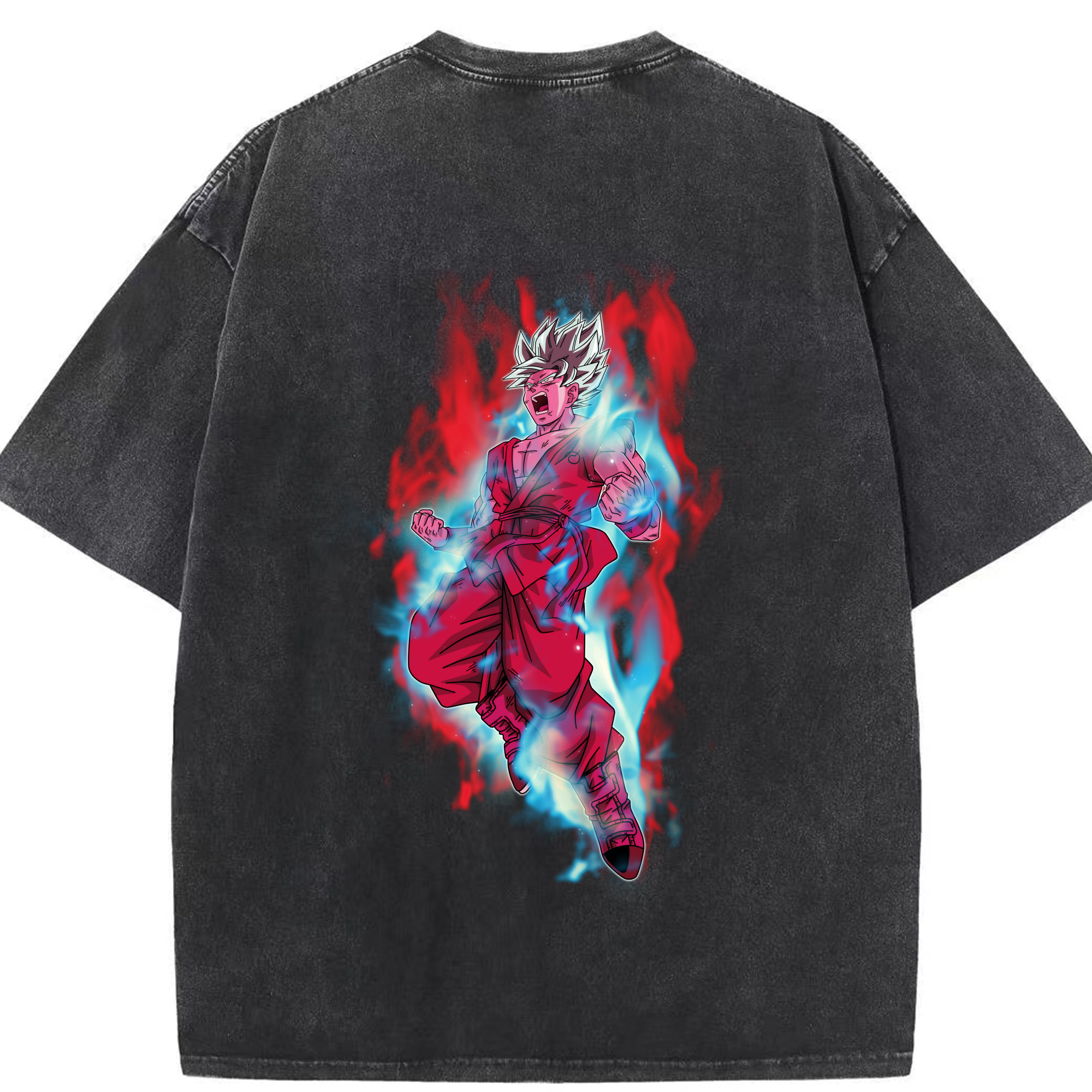 （画像用） ドラゴンボール 孫悟空（そん ごくう）Son Goku カカロット DRAGON BALL Kakarotto 綿100% ヴィンテージ風 半袖Tシャツ（背面プリント）