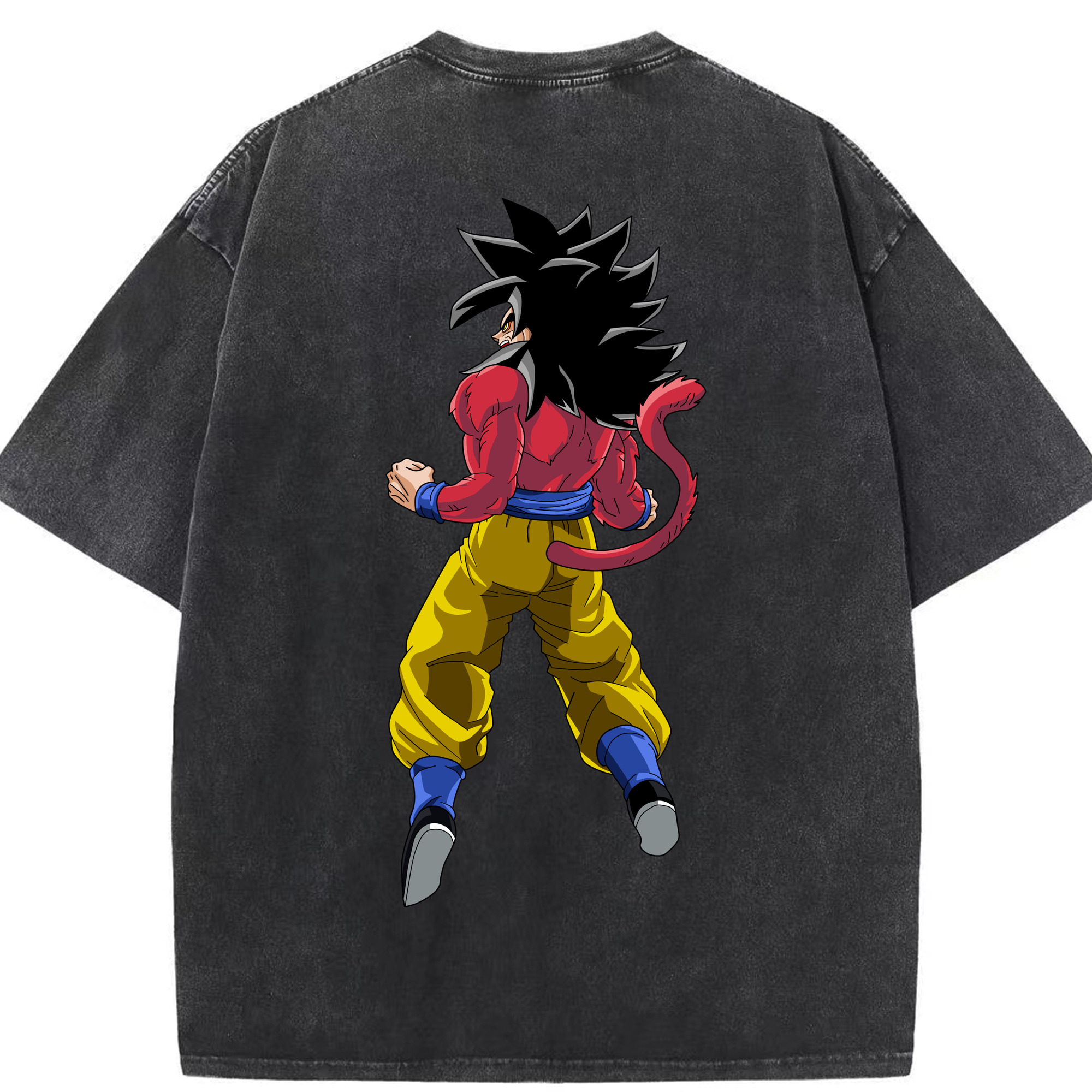 （画像用） ドラゴンボール 孫悟空（そん ごくう）Son Goku カカロット DRAGON BALL Kakarotto 綿100% ヴィンテージ風 半袖Tシャツ（背面プリント）