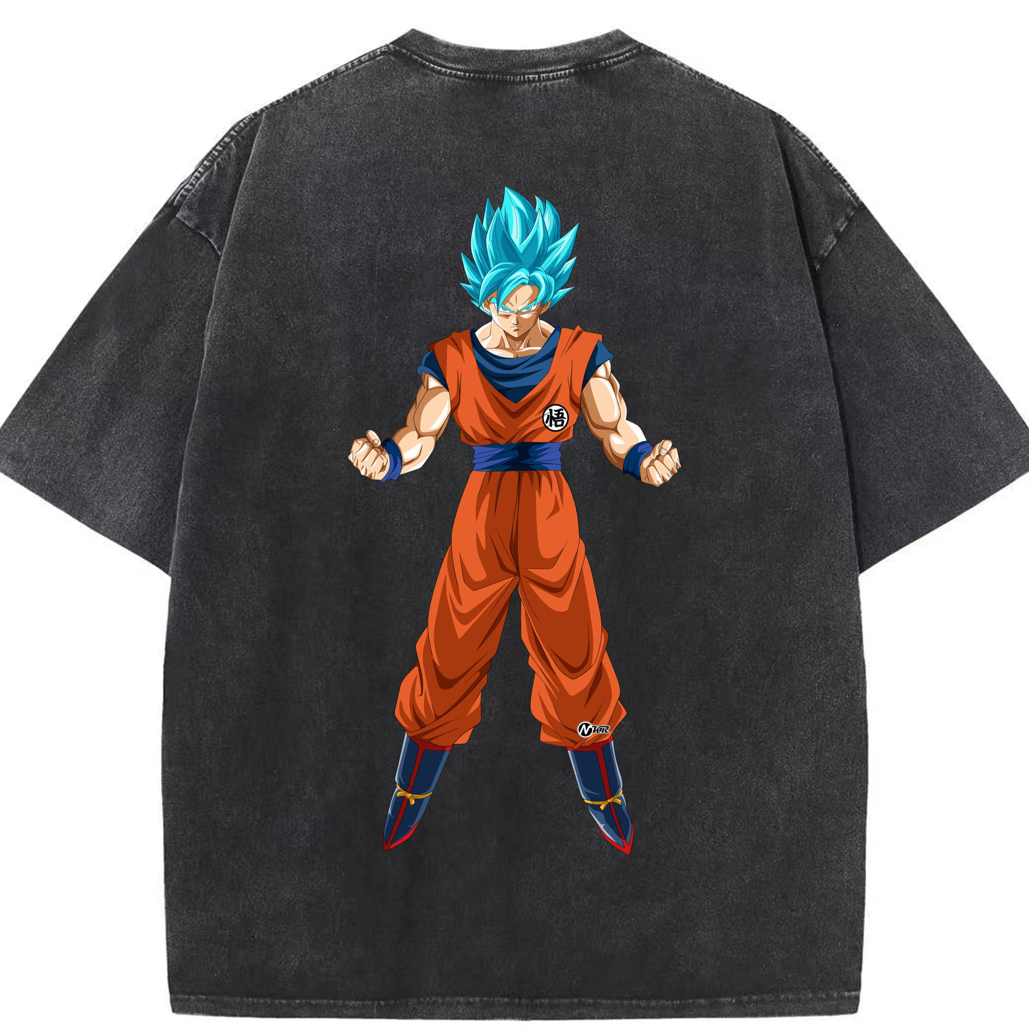 （画像用） ドラゴンボール 孫悟空（そん ごくう）Son Goku カカロット DRAGON BALL Kakarotto 綿100% ヴィンテージ風 半袖Tシャツ（背面プリント）