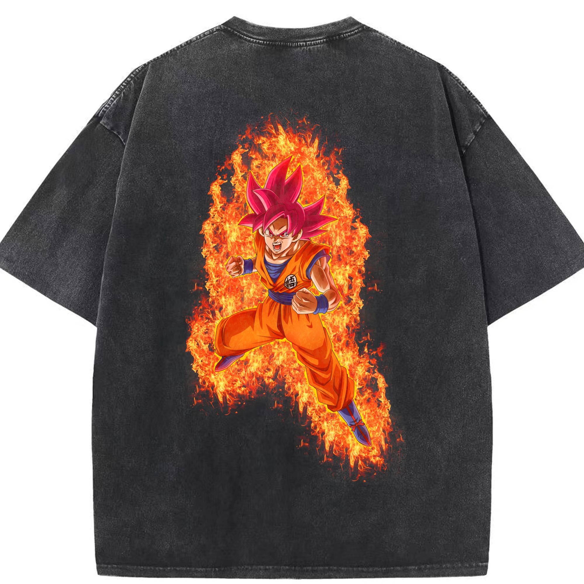（画像用） ドラゴンボール 孫悟空（そん ごくう）Son Goku カカロット DRAGON BALL Kakarotto 綿100% ヴィンテージ風 半袖Tシャツ（背面プリント）