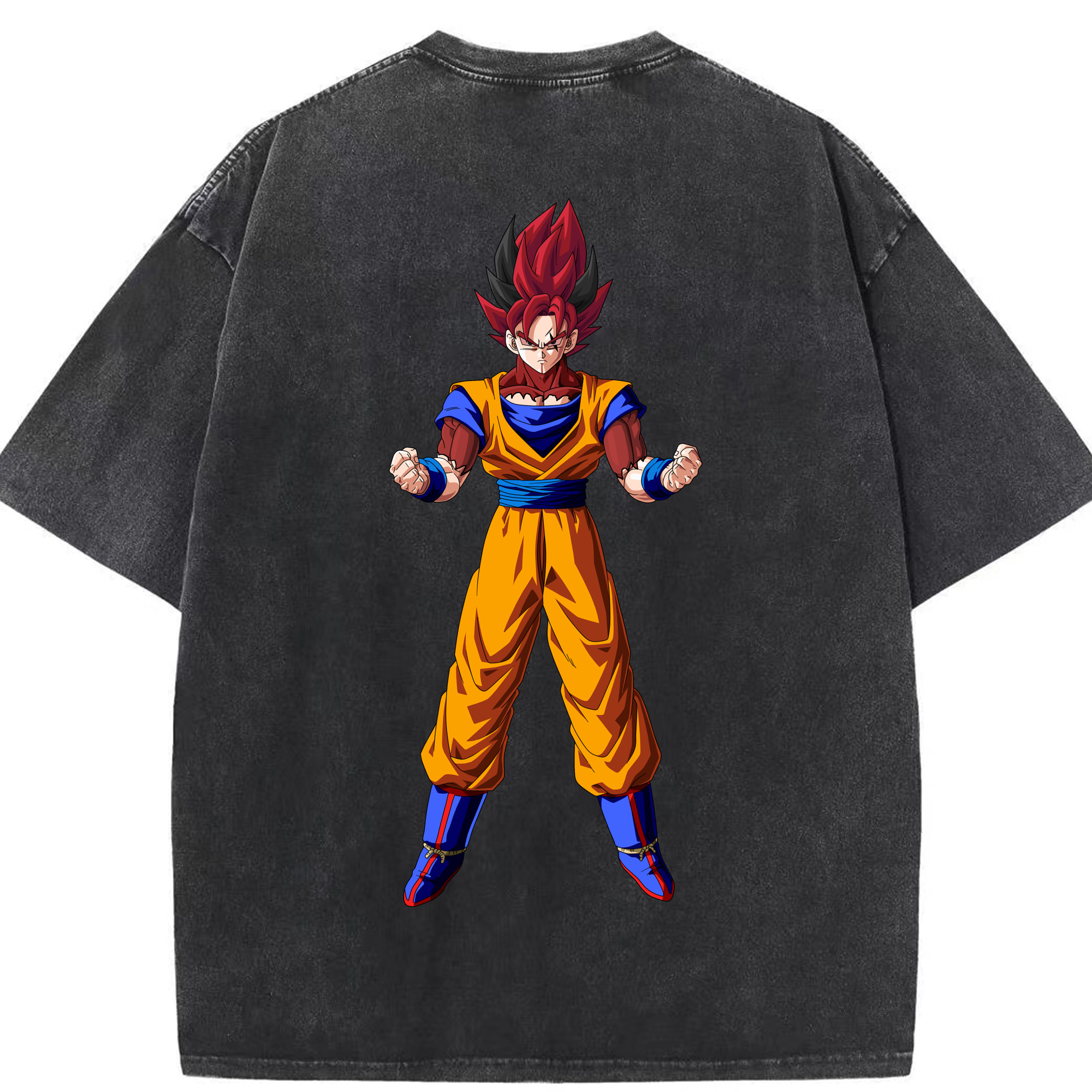 （画像用） ドラゴンボール 孫悟空（そん ごくう）Son Goku カカロット DRAGON BALL Kakarotto 綿100% ヴィンテージ風 半袖Tシャツ（背面プリント）