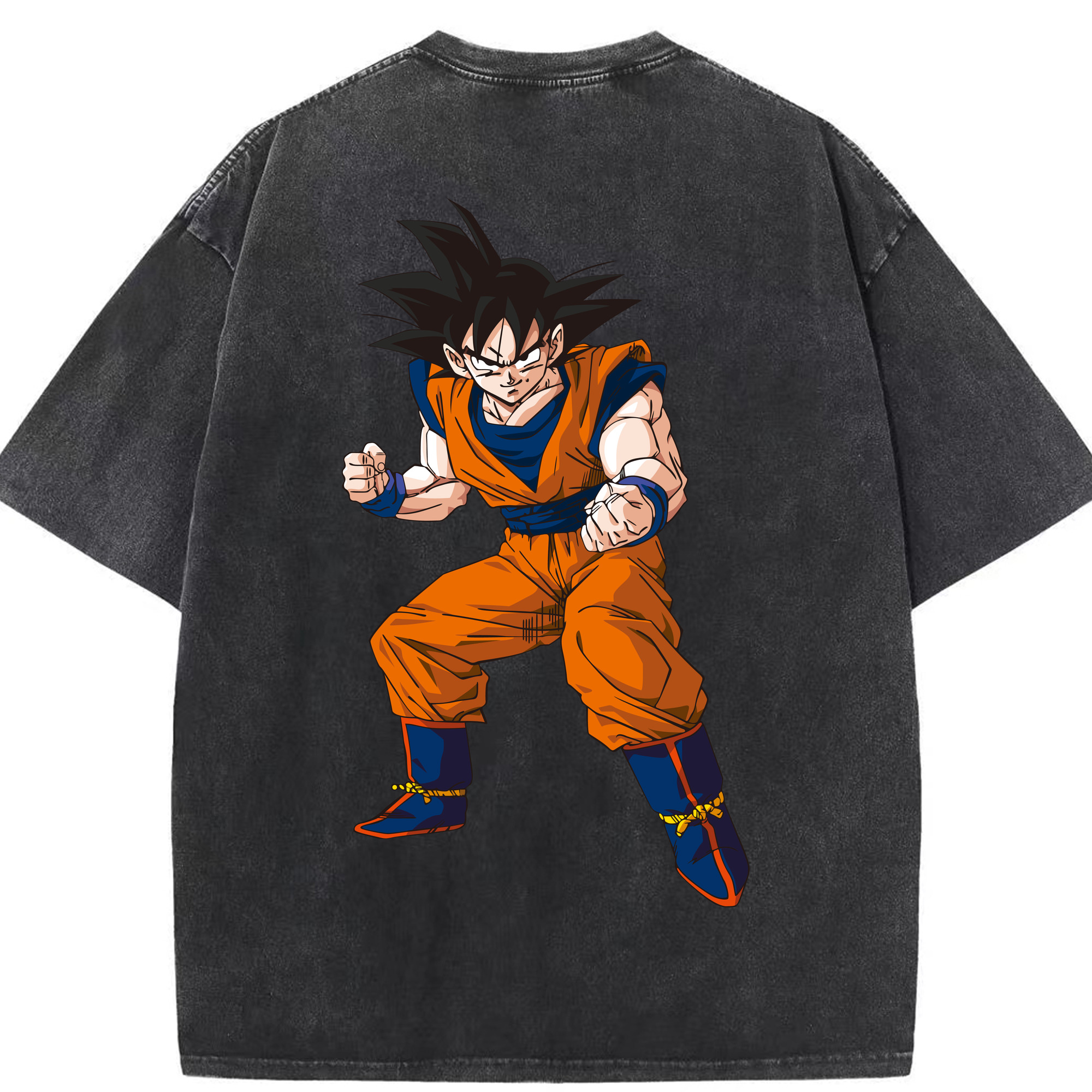 （画像用） ドラゴンボール 孫悟空（そん ごくう）Son Goku カカロット DRAGON BALL Kakarotto 綿100% ヴィンテージ風 半袖Tシャツ（背面プリント）