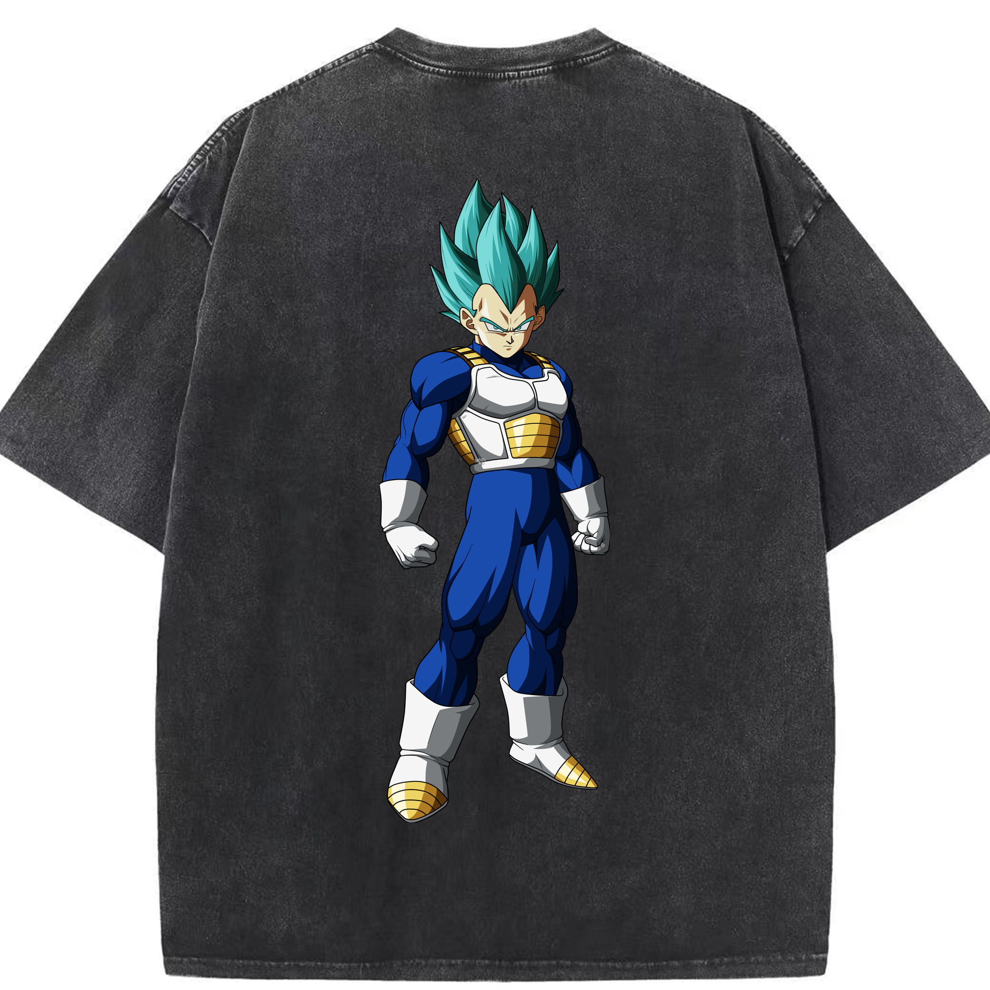 （画像用） ドラゴンボール ベジータ四世（Bejīta Yonsei）DRAGON BALL Vegeta IV 綿100% ヴィンテージ風 半袖Tシャツ（背面プリント）