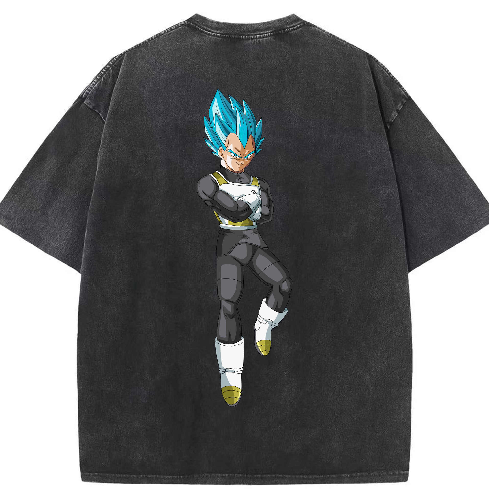 （画像用） ドラゴンボール ベジータ四世（Bejīta Yonsei）DRAGON BALL Vegeta IV 綿100% ヴィンテージ風 半袖Tシャツ（背面プリント）