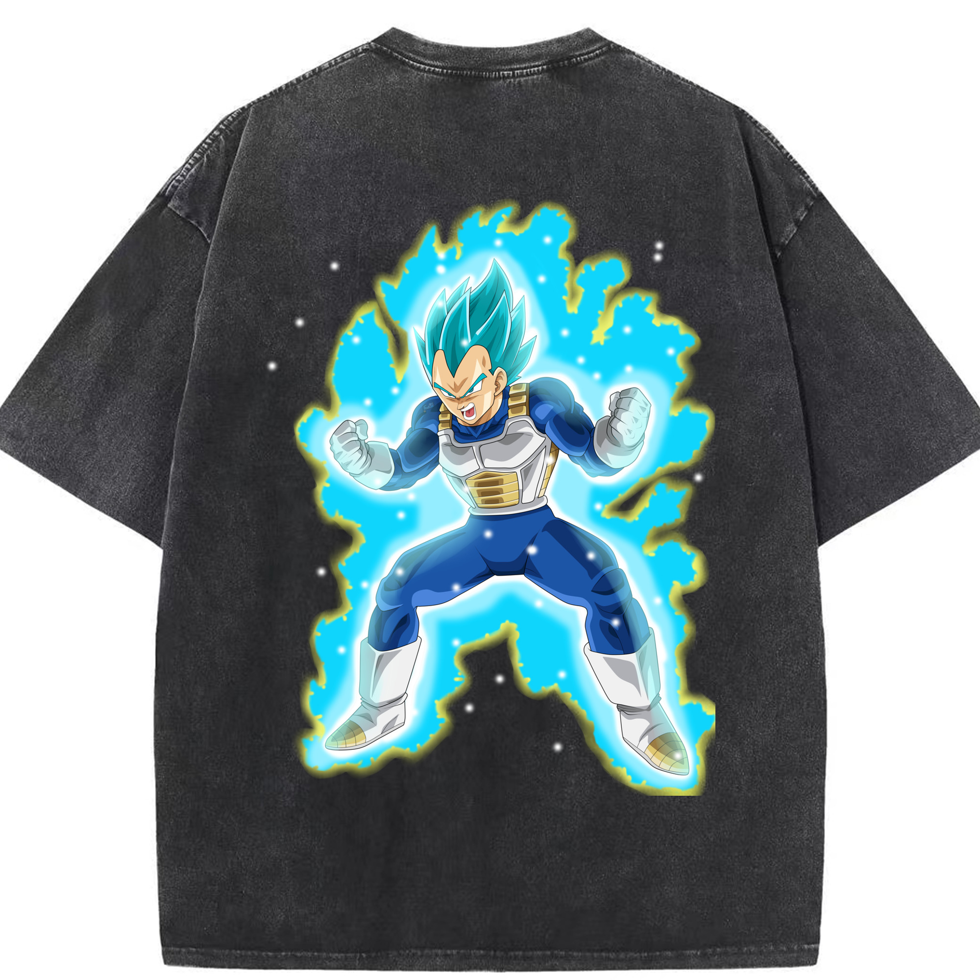 （画像用） ドラゴンボール ベジータ四世（Bejīta Yonsei）DRAGON BALL Vegeta IV 綿100% ヴィンテージ風 半袖Tシャツ（背面プリント）