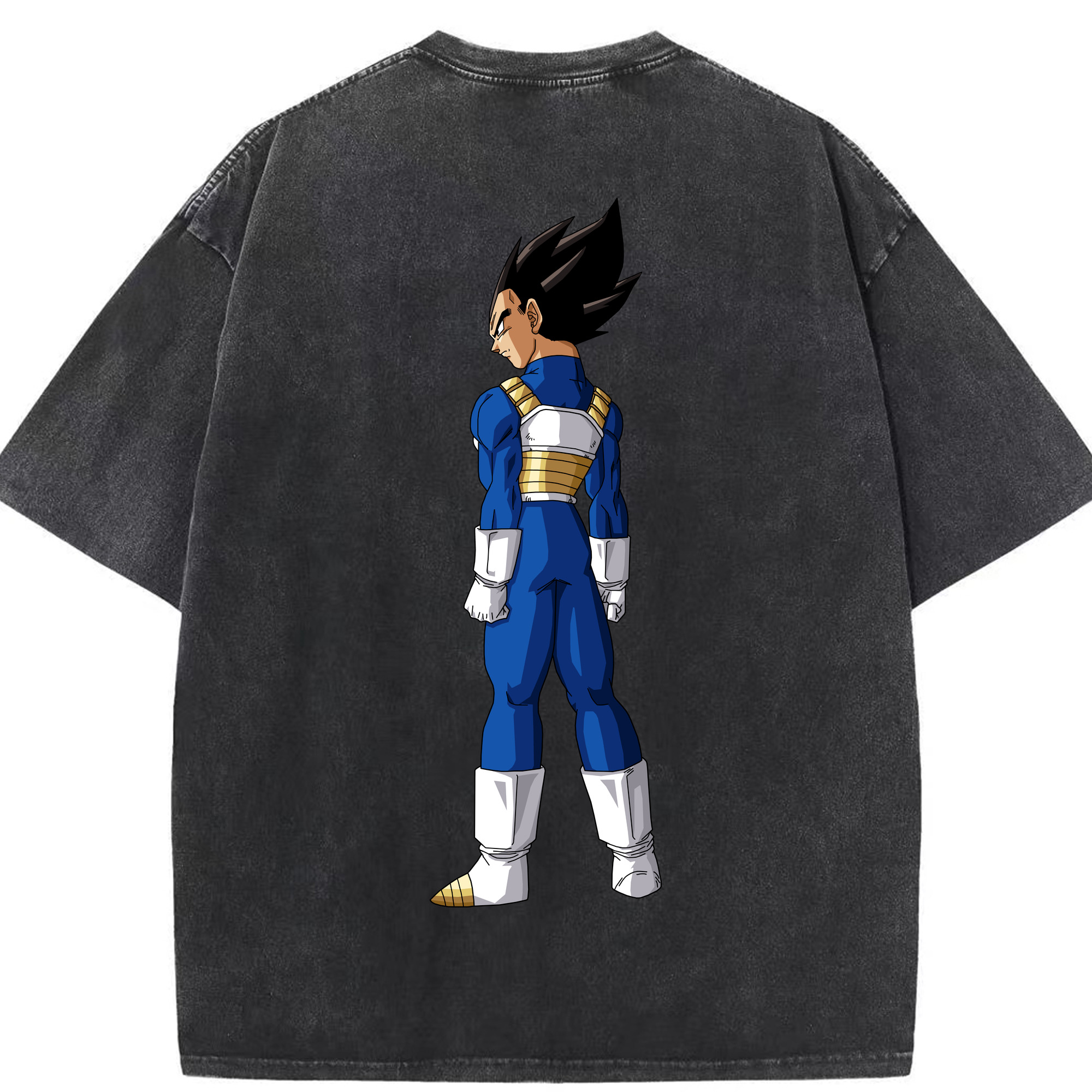 （画像用） ドラゴンボール ベジータ四世（Bejīta Yonsei）DRAGON BALL Vegeta IV 綿100% ヴィンテージ風 半袖Tシャツ（背面プリント）