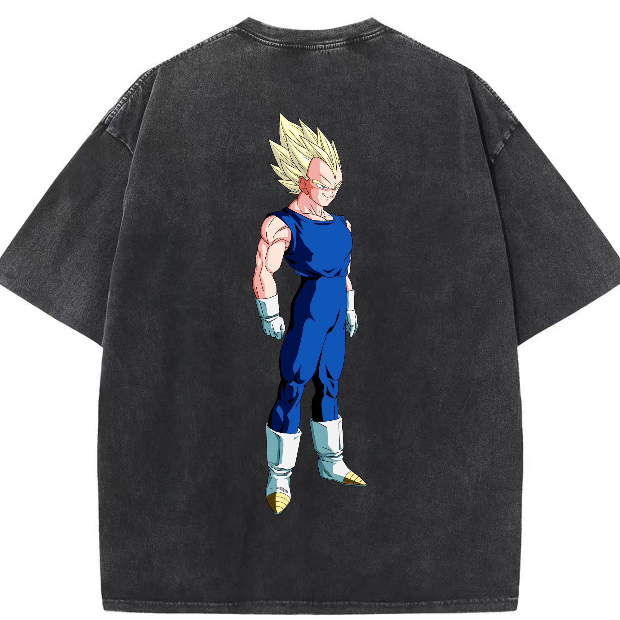 （画像用） ドラゴンボール ベジータ四世（Bejīta Yonsei）DRAGON BALL Vegeta IV 綿100% ヴィンテージ風 半袖Tシャツ（背面プリント）