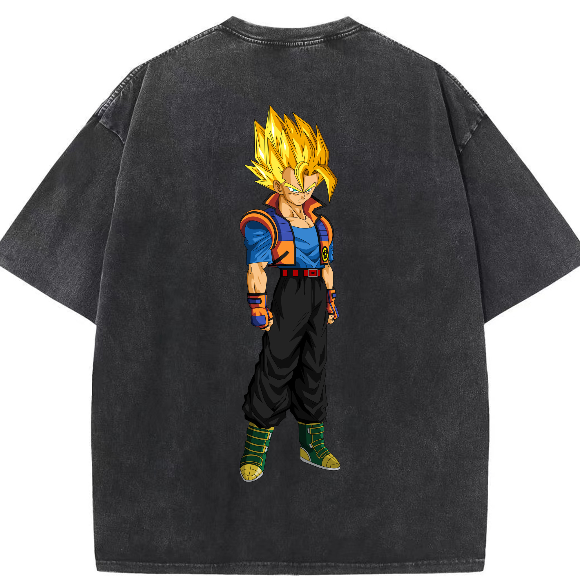（画像用） ドラゴンボール ベジータ四世（Bejīta Yonsei）DRAGON BALL Vegeta IV 綿100% ヴィンテージ風 半袖Tシャツ（背面プリント）