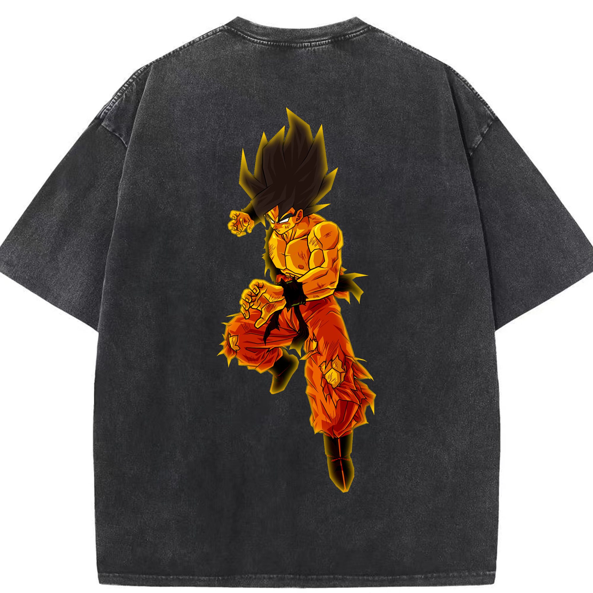 （画像用） ドラゴンボール 孫 悟飯（そんごはん）DRAGON BALL Son Gohan 綿100% ヴィンテージ風 半袖Tシャツ（背面プリント）