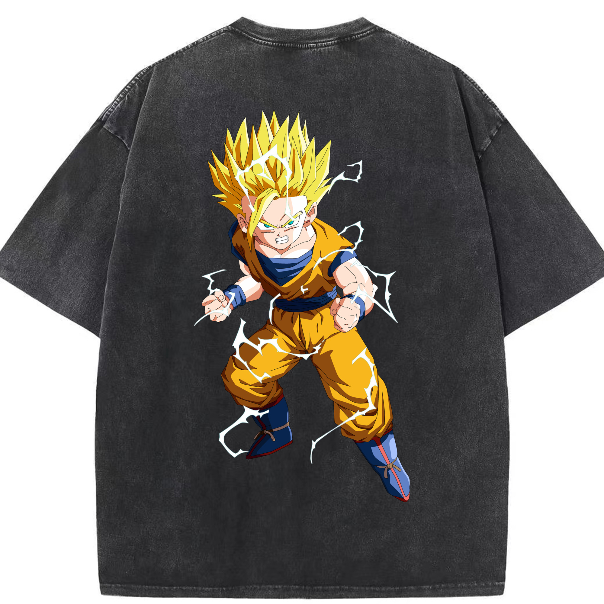 （画像用） ドラゴンボール 孫 悟飯（そんごはん）DRAGON BALL Son Gohan 綿100% ヴィンテージ風 半袖Tシャツ（背面プリント）