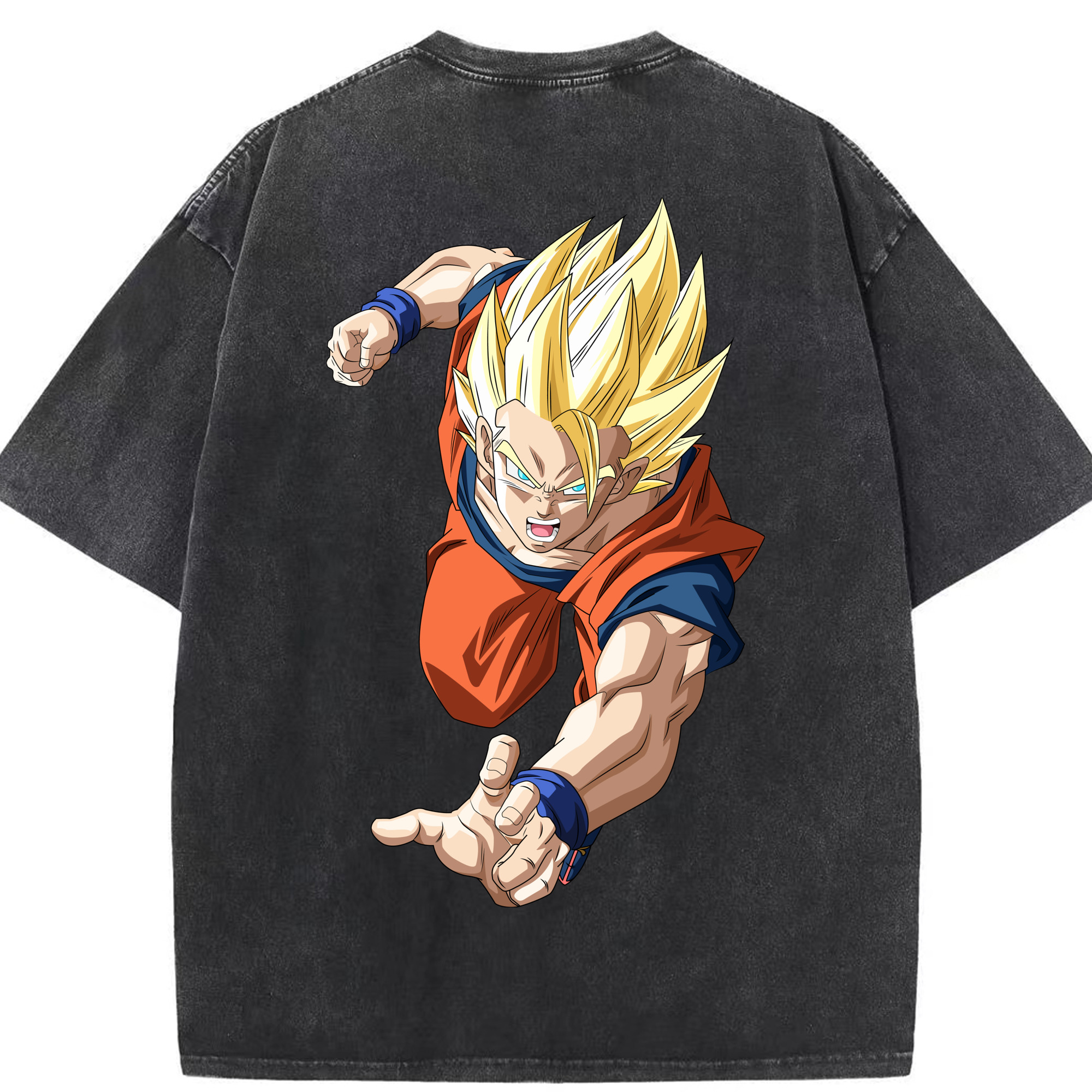 （画像用） ドラゴンボール 孫 悟飯（そんごはん）DRAGON BALL Son Gohan 綿100% ヴィンテージ風 半袖Tシャツ（背面プリント）