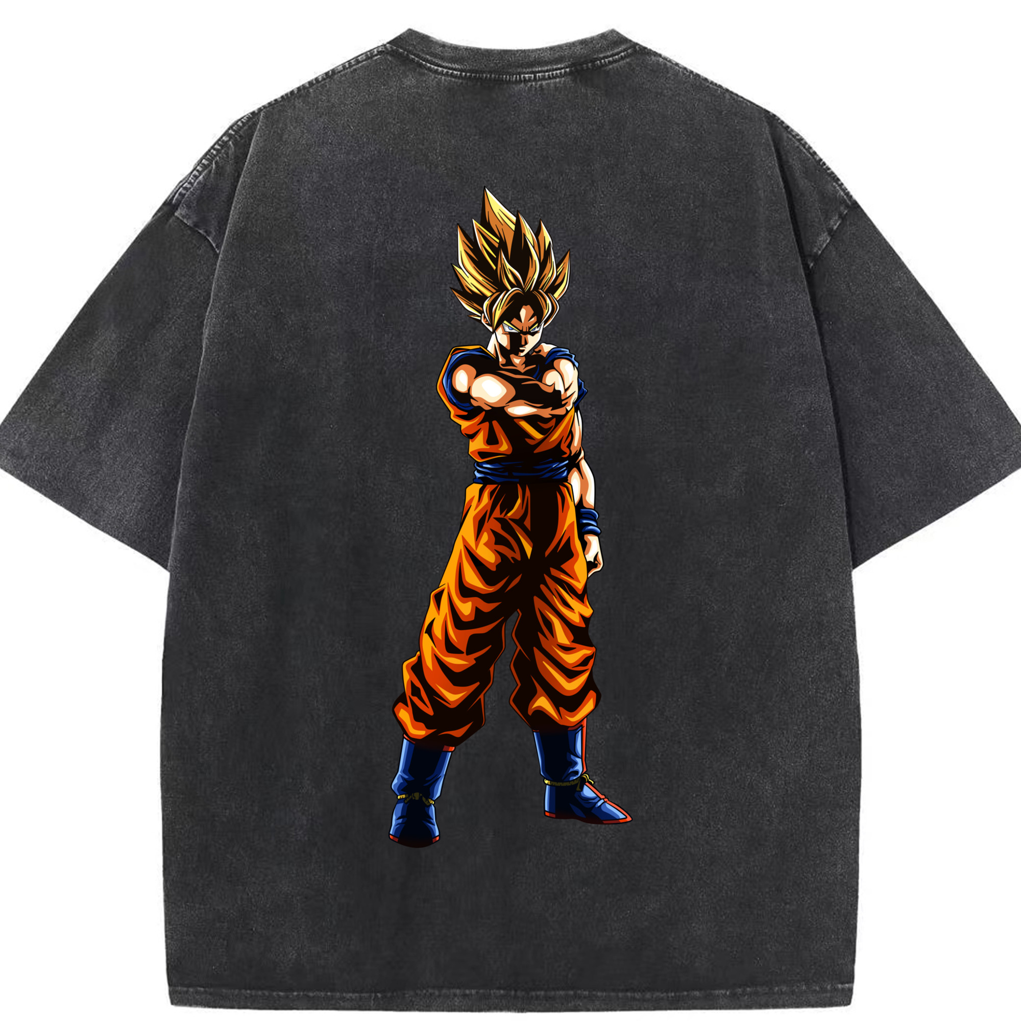 （画像用） ドラゴンボール 孫 悟飯（そんごはん）DRAGON BALL Son Gohan 綿100% ヴィンテージ風 半袖Tシャツ（背面プリント）