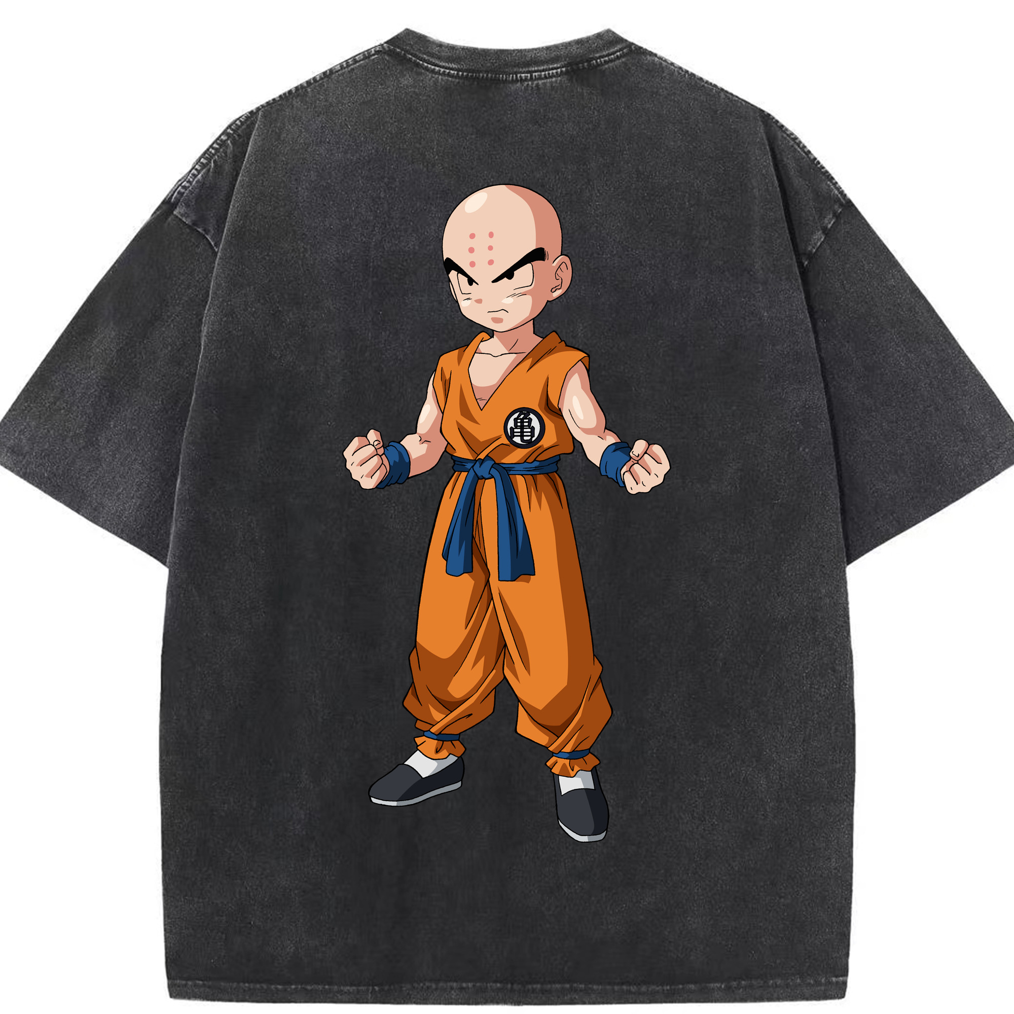 （画像用） ドラゴンボール クリリン DRAGON BALL krillin 綿100% ヴィンテージ風 半袖Tシャツ（背面プリント）
