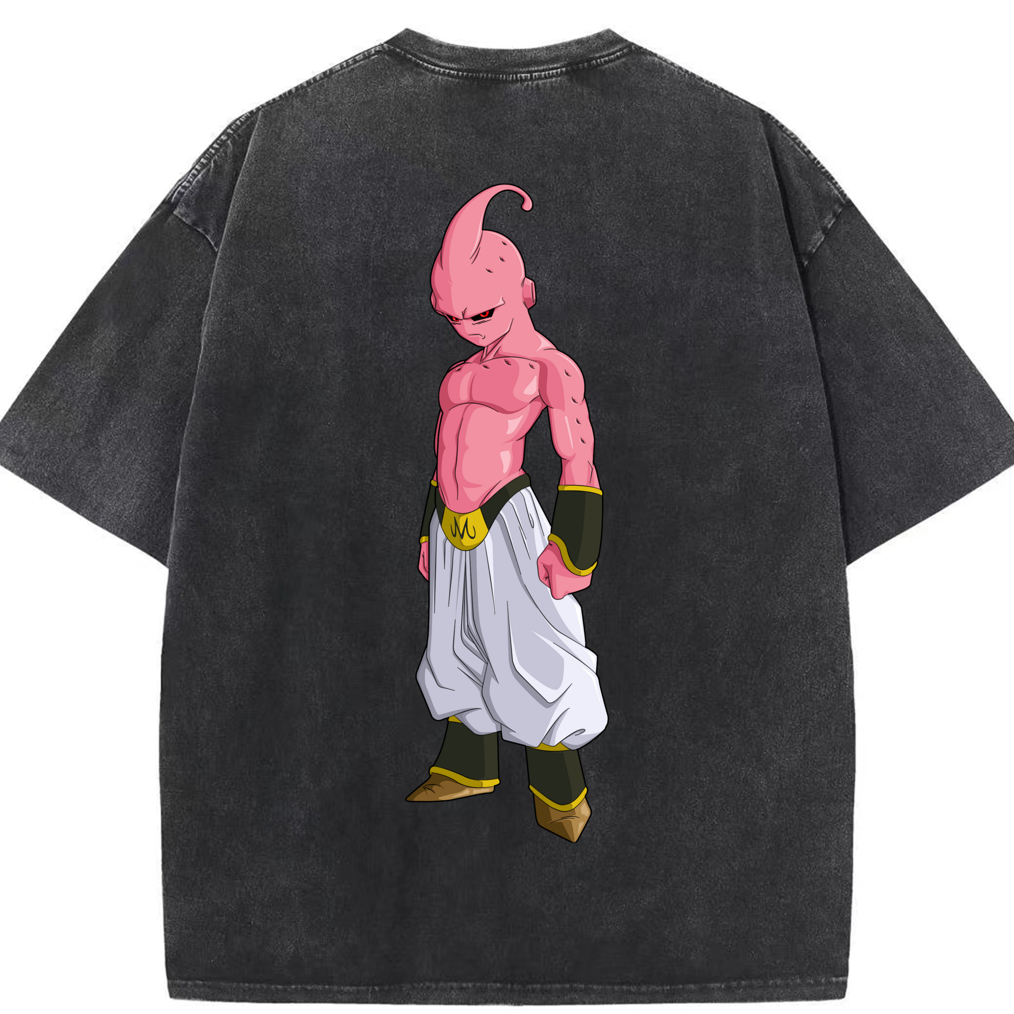 （画像用） ドラゴンボール 魔人ブウ DRAGON BALL Majin Buu 綿100% ヴィンテージ風 半袖Tシャツ（背面プリント）