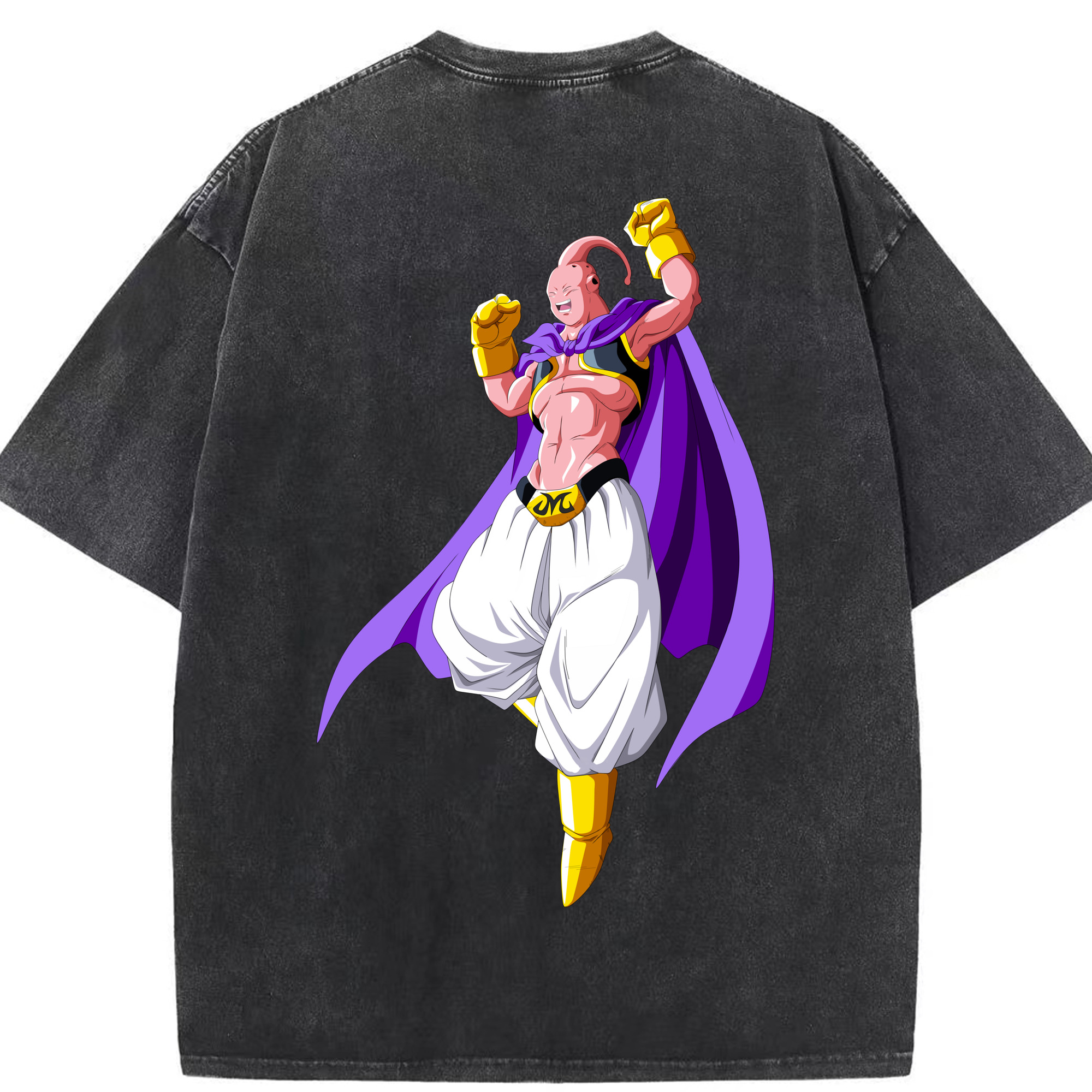 （画像用） ドラゴンボール 魔人ブウ DRAGON BALL Majin Buu 綿100% ヴィンテージ風 半袖Tシャツ（背面プリント）