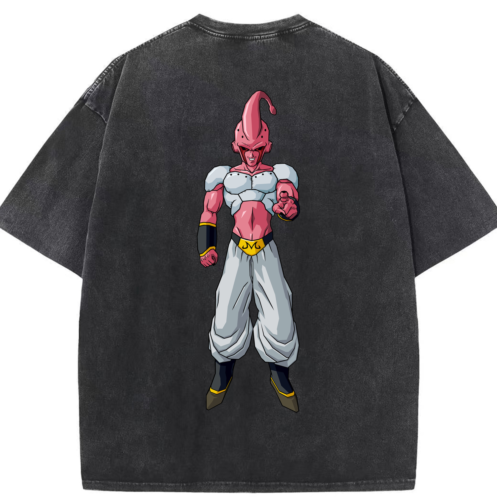 （画像用） ドラゴンボール 魔人ブウ DRAGON BALL Majin Buu 綿100% ヴィンテージ風 半袖Tシャツ（背面プリント）