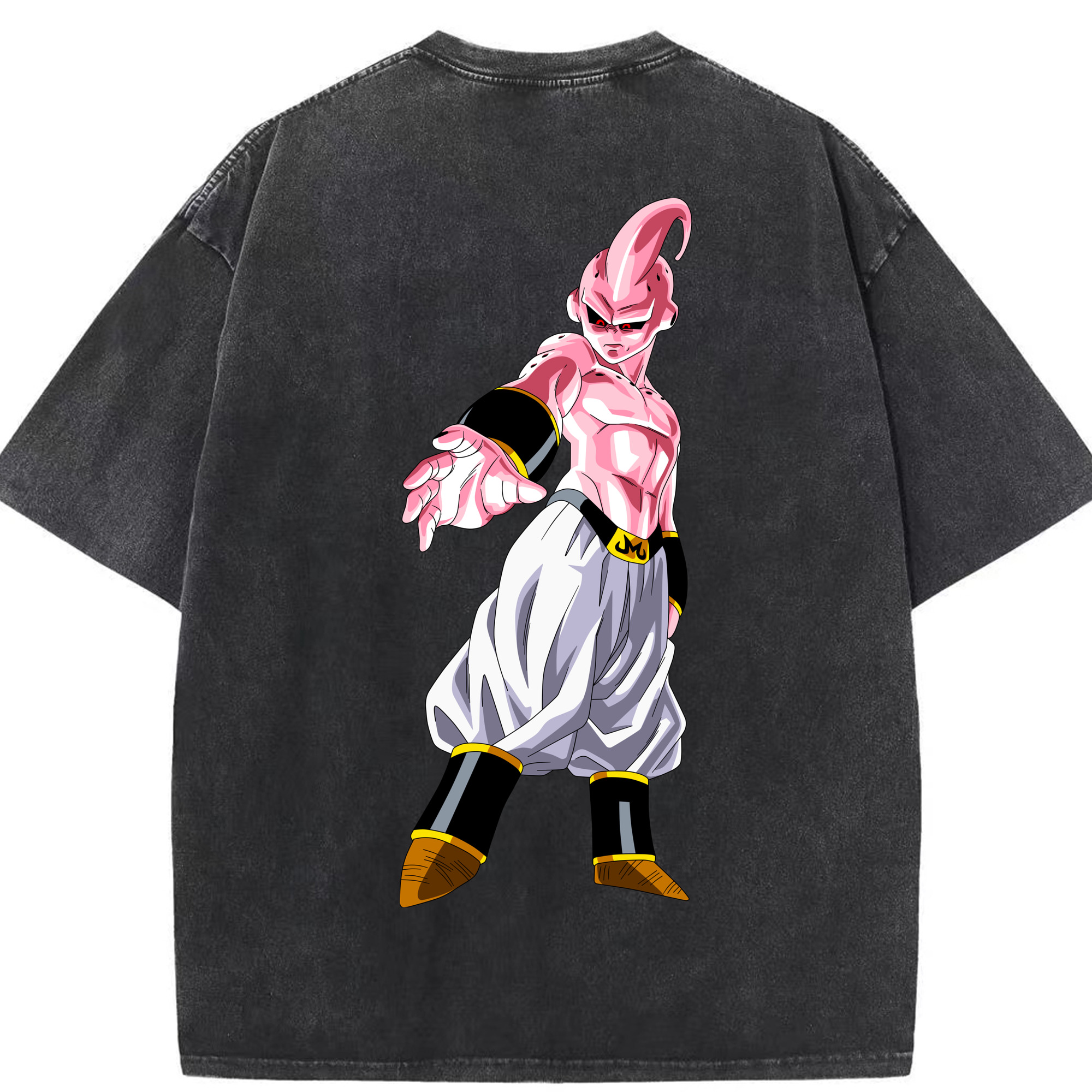 （画像用） ドラゴンボール 魔人ブウ DRAGON BALL Majin Buu 綿100% ヴィンテージ風 半袖Tシャツ（背面プリント）