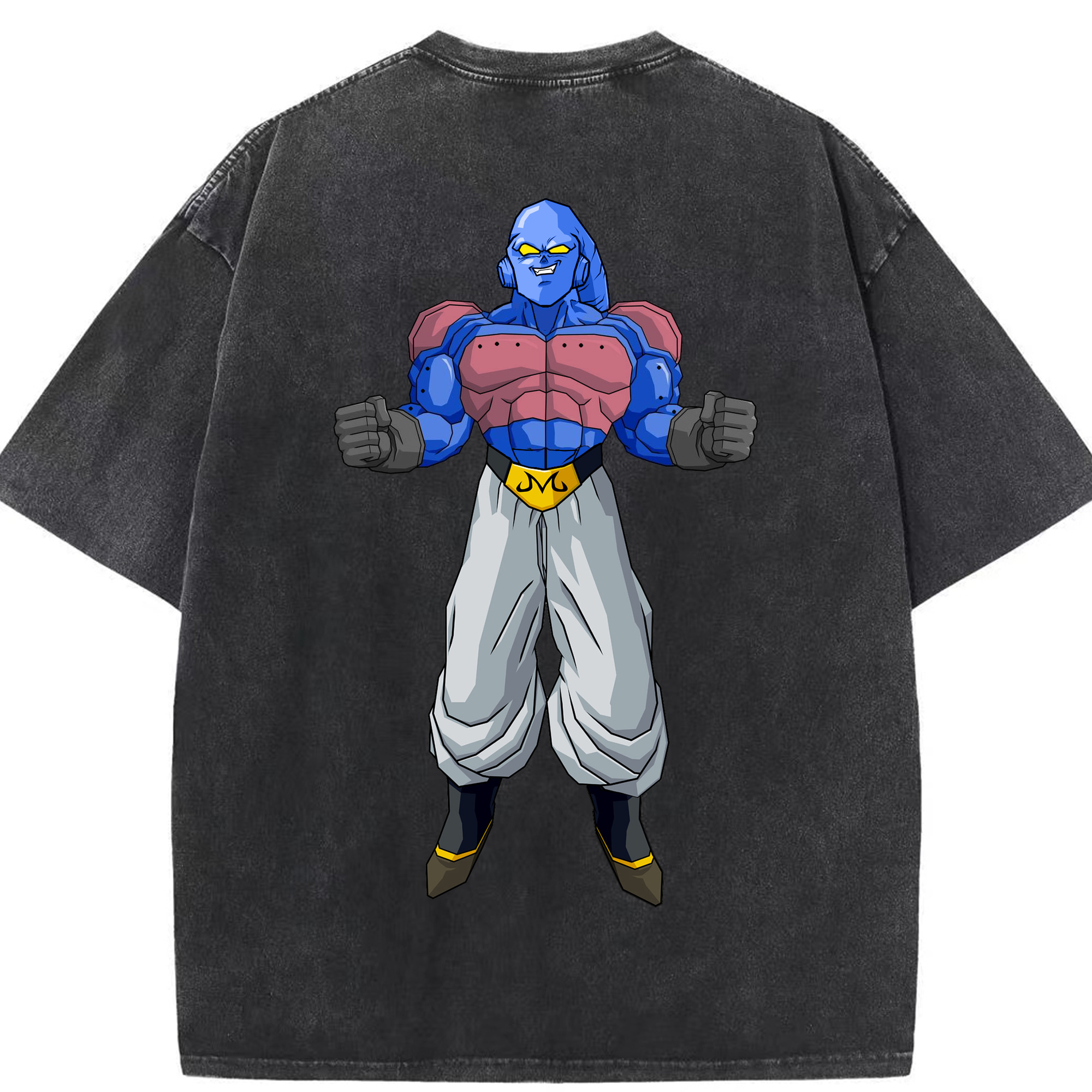 （画像用） ドラゴンボール 魔人ブウ DRAGON BALL Majin Buu 綿100% ヴィンテージ風 半袖Tシャツ（背面プリント）