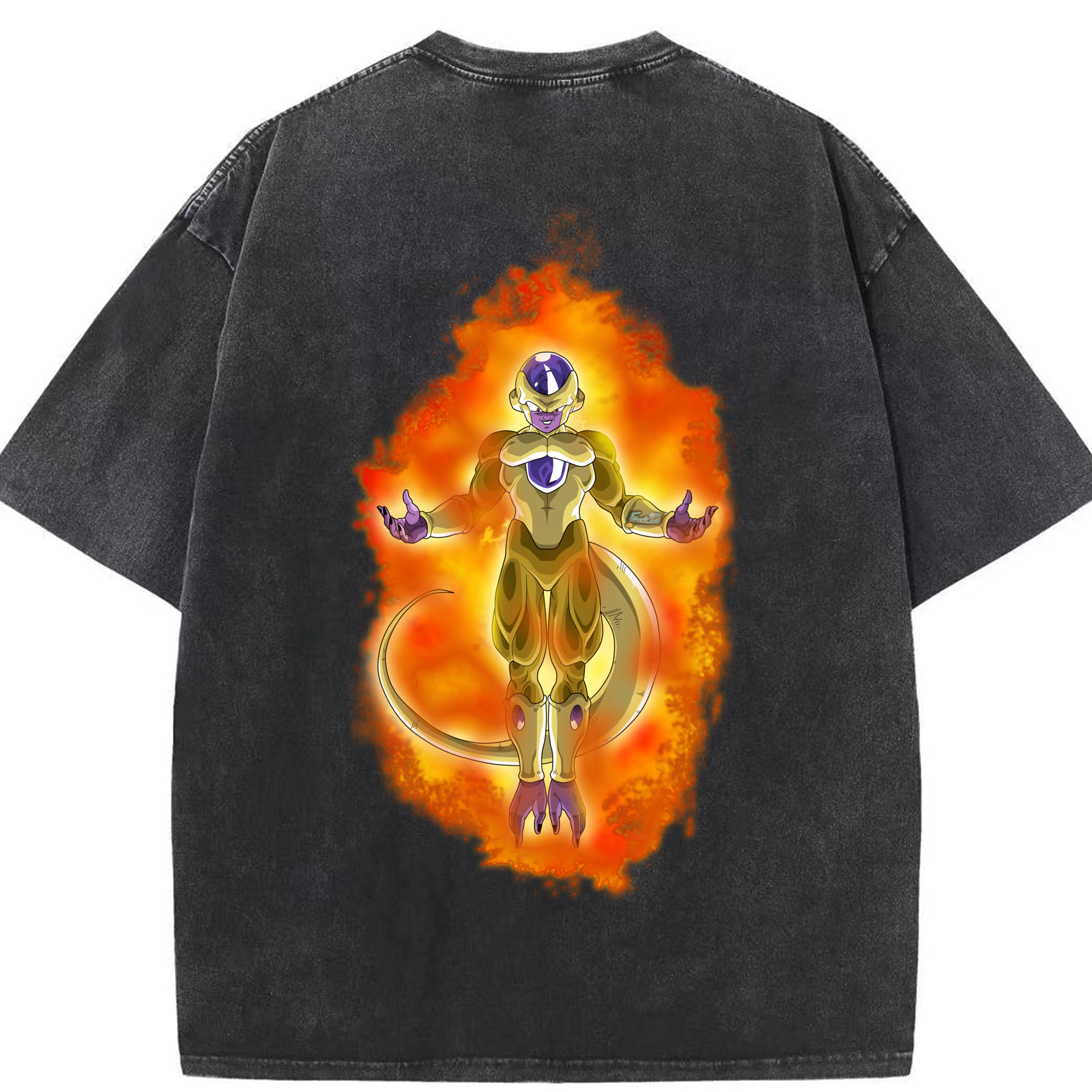 （画像用） ドラゴンボール フリーザ DRAGON BALL Frieza 綿100% ヴィンテージ風 半袖Tシャツ（背面プリント）