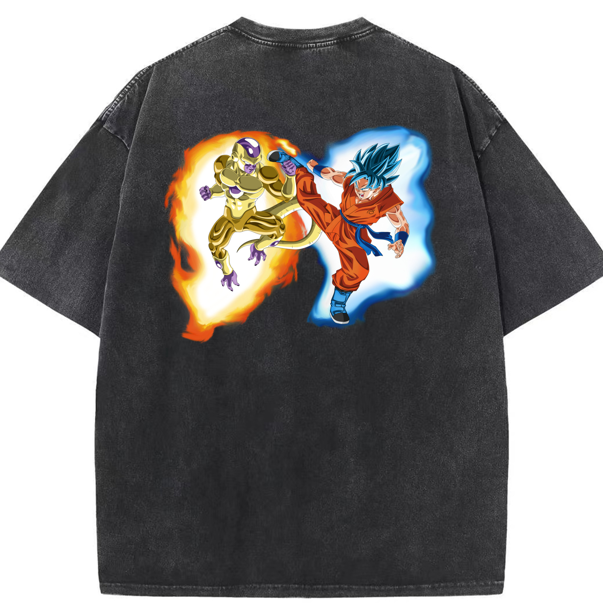 （画像用） ドラゴンボール フリーザ DRAGON BALL Frieza 綿100% ヴィンテージ風 半袖Tシャツ（背面プリント）