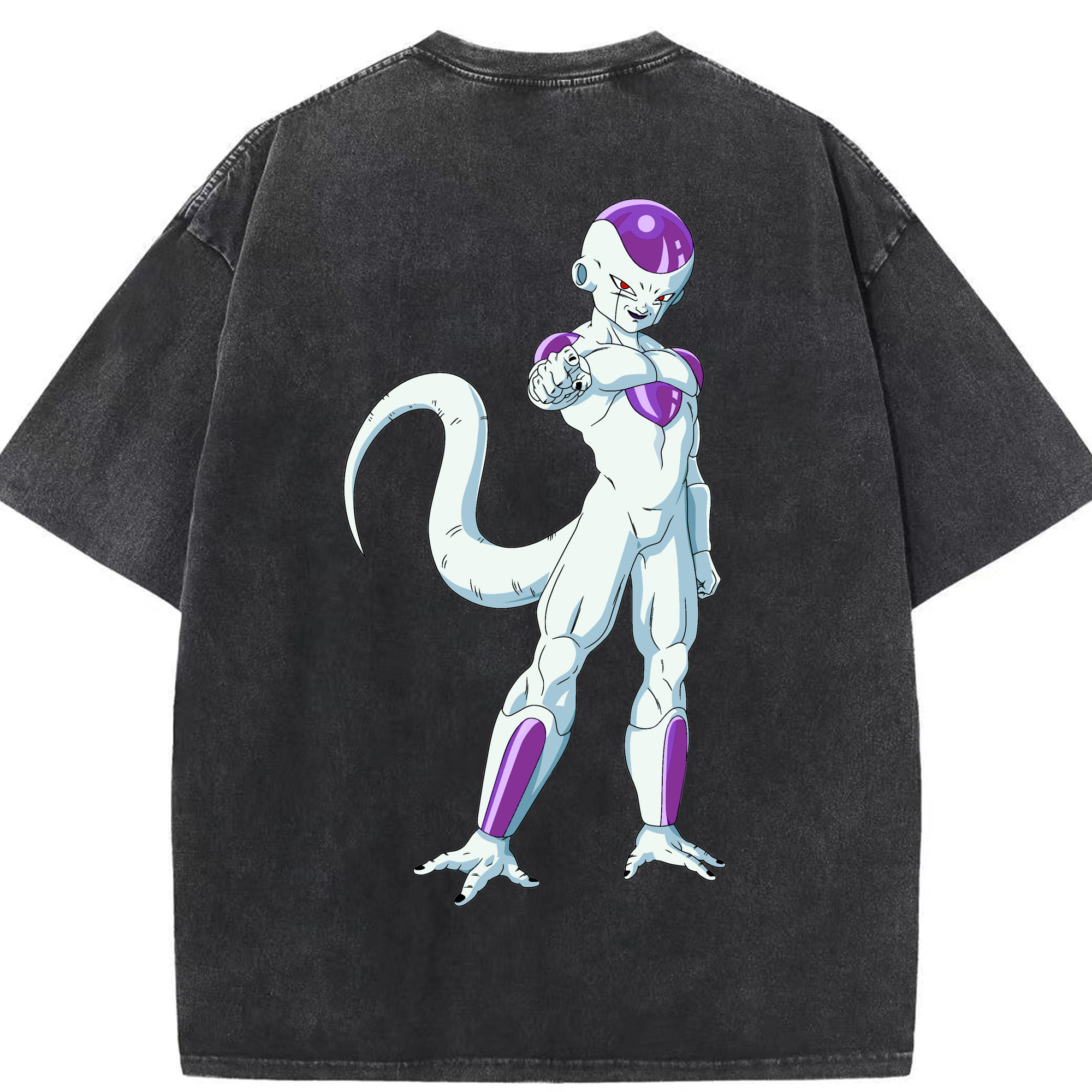 （画像用） ドラゴンボール フリーザ DRAGON BALL Frieza 綿100% ヴィンテージ風 半袖Tシャツ（背面プリント）