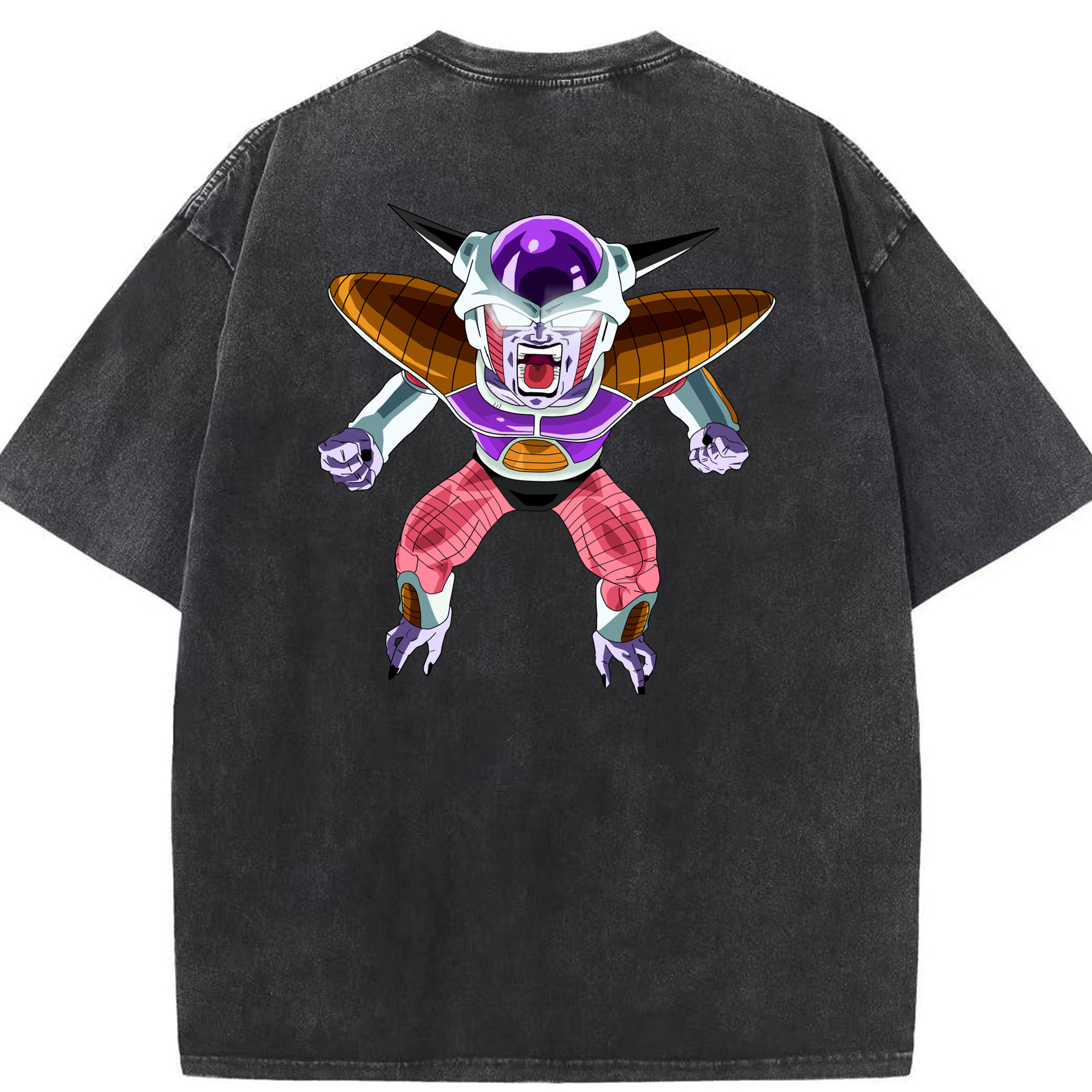 （画像用） ドラゴンボール フリーザ DRAGON BALL Frieza 綿100% ヴィンテージ風 半袖Tシャツ（背面プリント）
