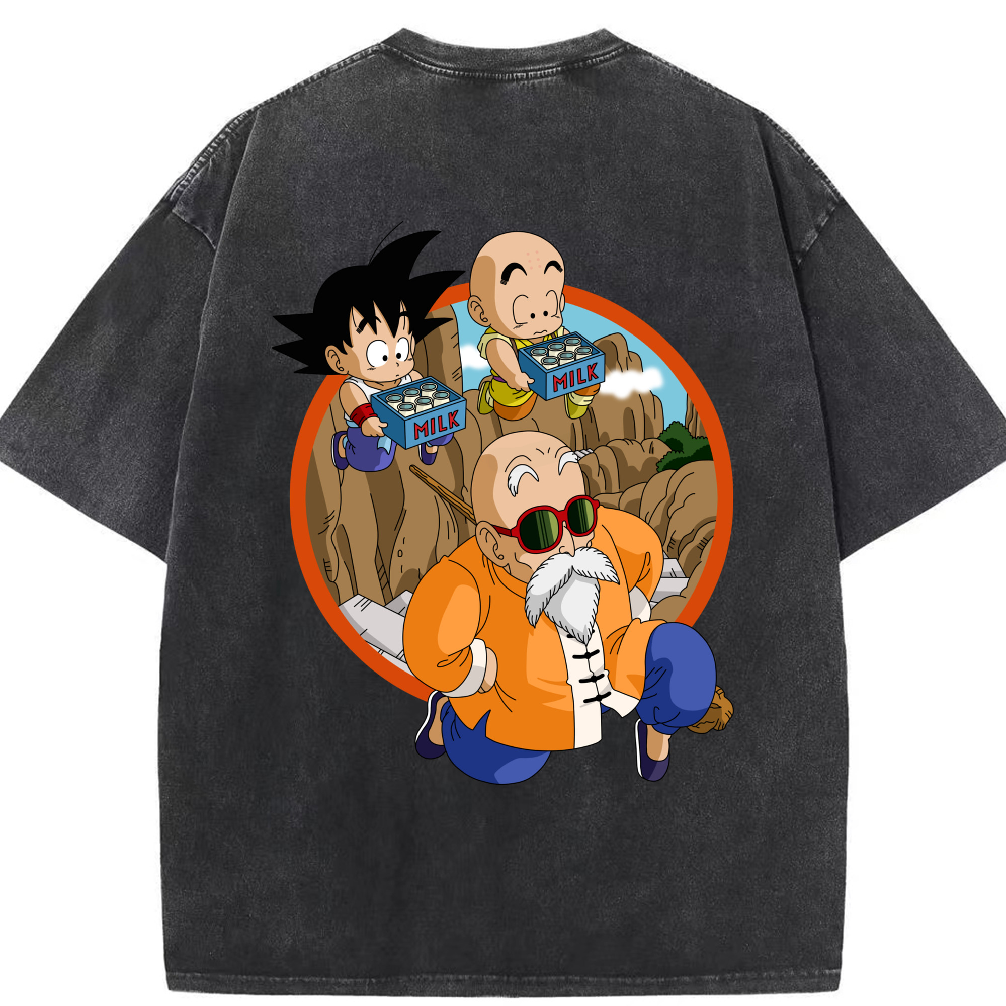 （画像用） ドラゴンボール 亀仙人（かめせんにん） DRAGON BALL Master Roshi Kame Sennin 綿100% ヴィンテージ風 半袖Tシャツ（背面プリント）