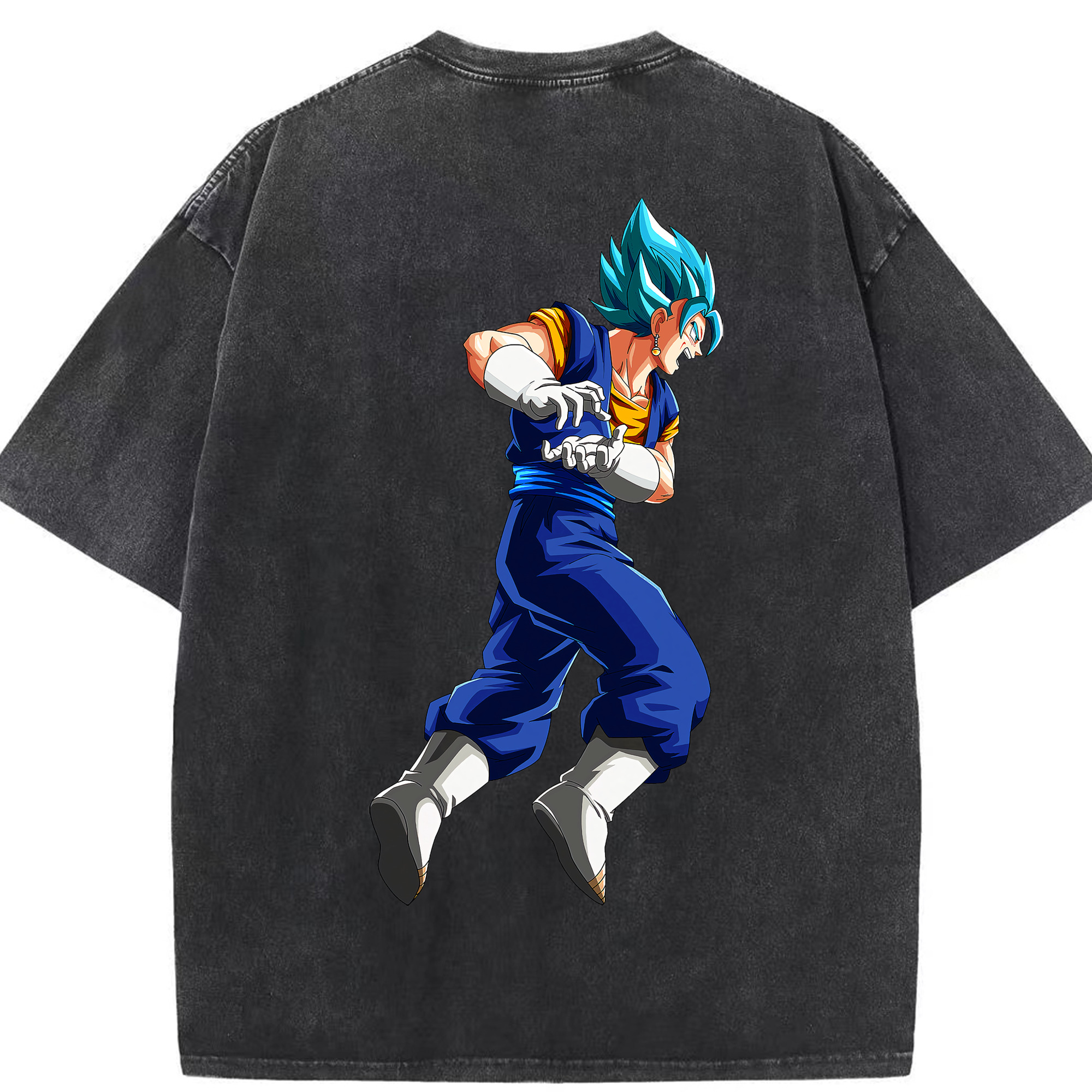 （画像用） ドラゴンボール ベジット DRAGON BALL Vegetto 綿100% ヴィンテージ風 半袖Tシャツ（背面プリント）