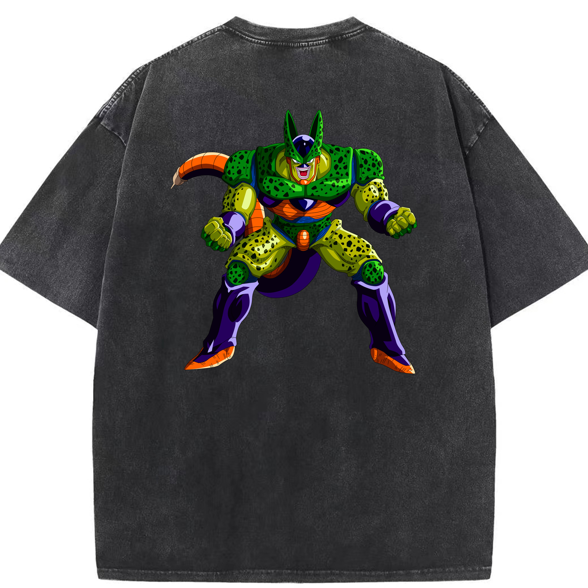 （画像用） ドラゴンボール セル DRAGON BALL Cell 綿100% ヴィンテージ風 半袖Tシャツ（背面プリント）