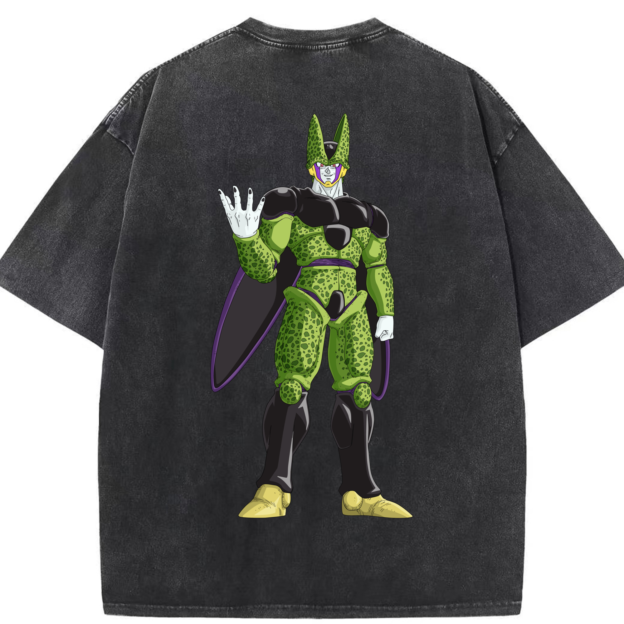（画像用） ドラゴンボール セル DRAGON BALL Cell 綿100% ヴィンテージ風 半袖Tシャツ（背面プリント）