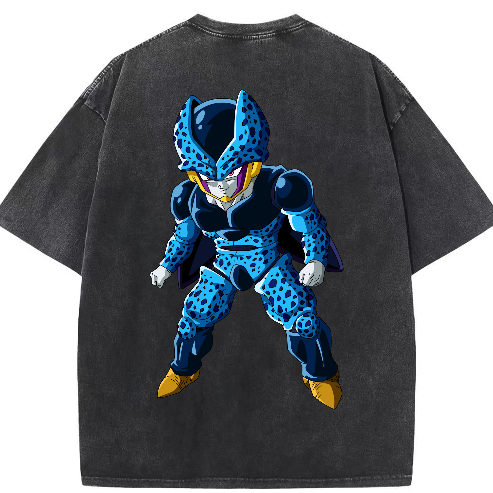 （画像用） ドラゴンボール セル DRAGON BALL Cell 綿100% ヴィンテージ風 半袖Tシャツ（背面プリント）