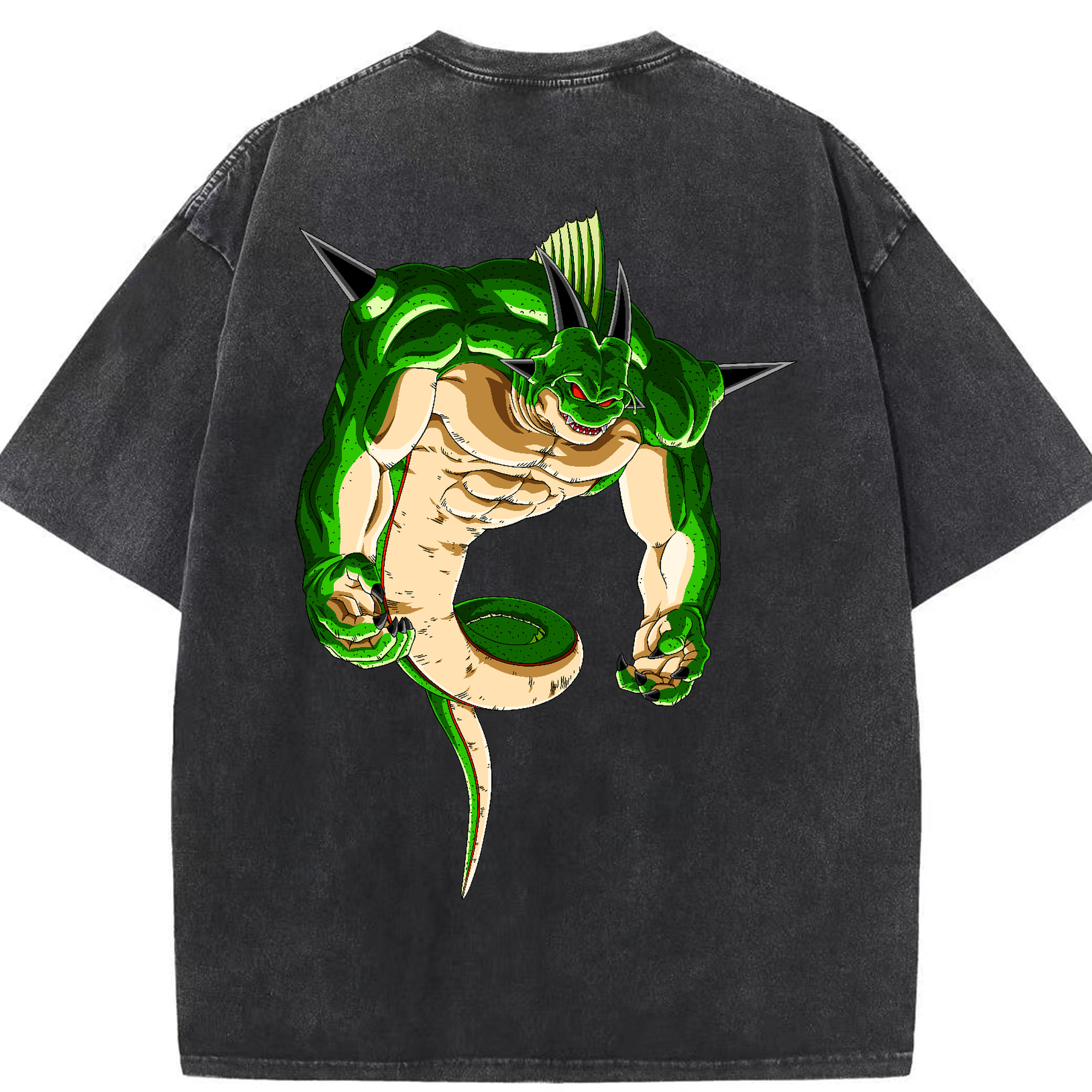 （画像用） ドラゴンボール 神龍 シェンロン DRAGON BALL Shenron 綿100% ヴィンテージ風 半袖Tシャツ（背面プリント）