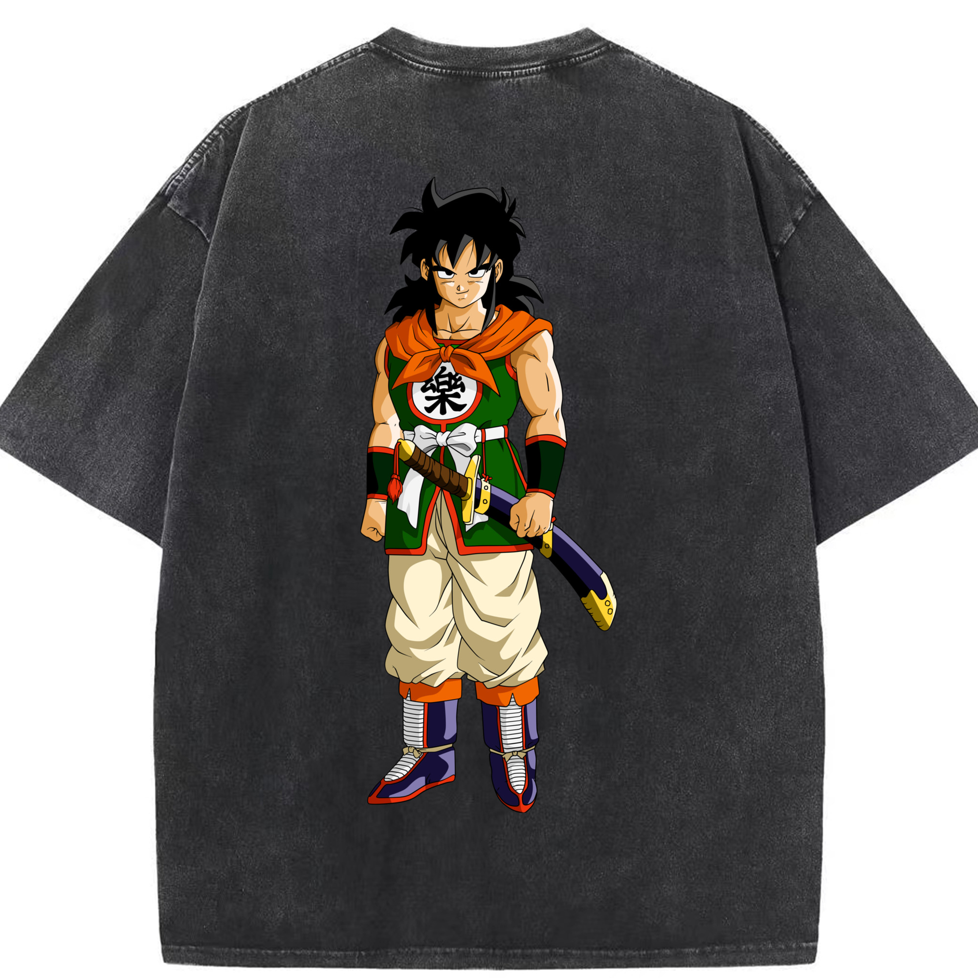 （画像用） ドラゴンボール ヤムチャ DRAGON BALL Yamcha 綿100% ヴィンテージ風 半袖Tシャツ（背面プリント）