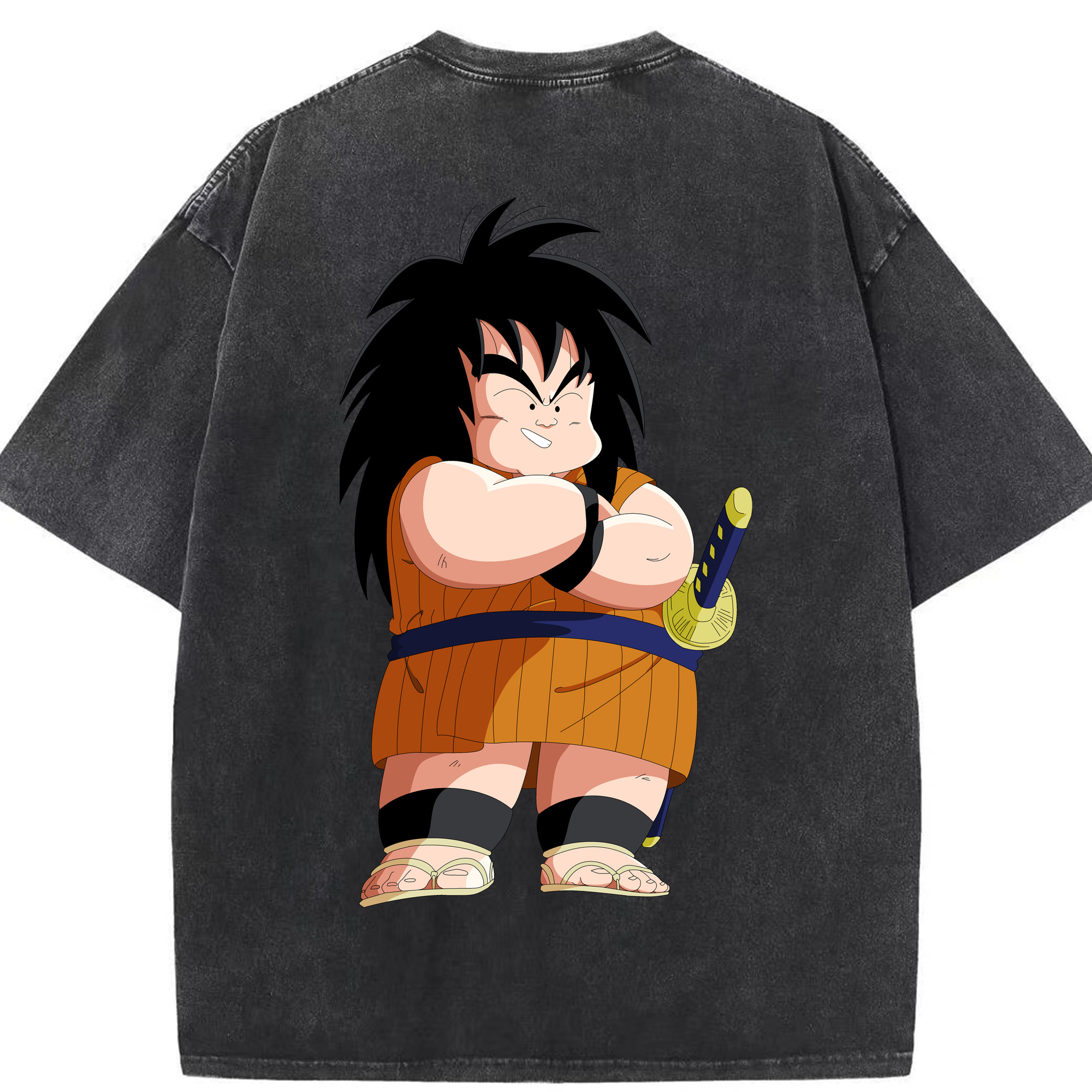 （画像用） ドラゴンボール やじろべえ DRAGON BALL Yajirobe 綿100% ヴィンテージ風 半袖Tシャツ（背面プリント）