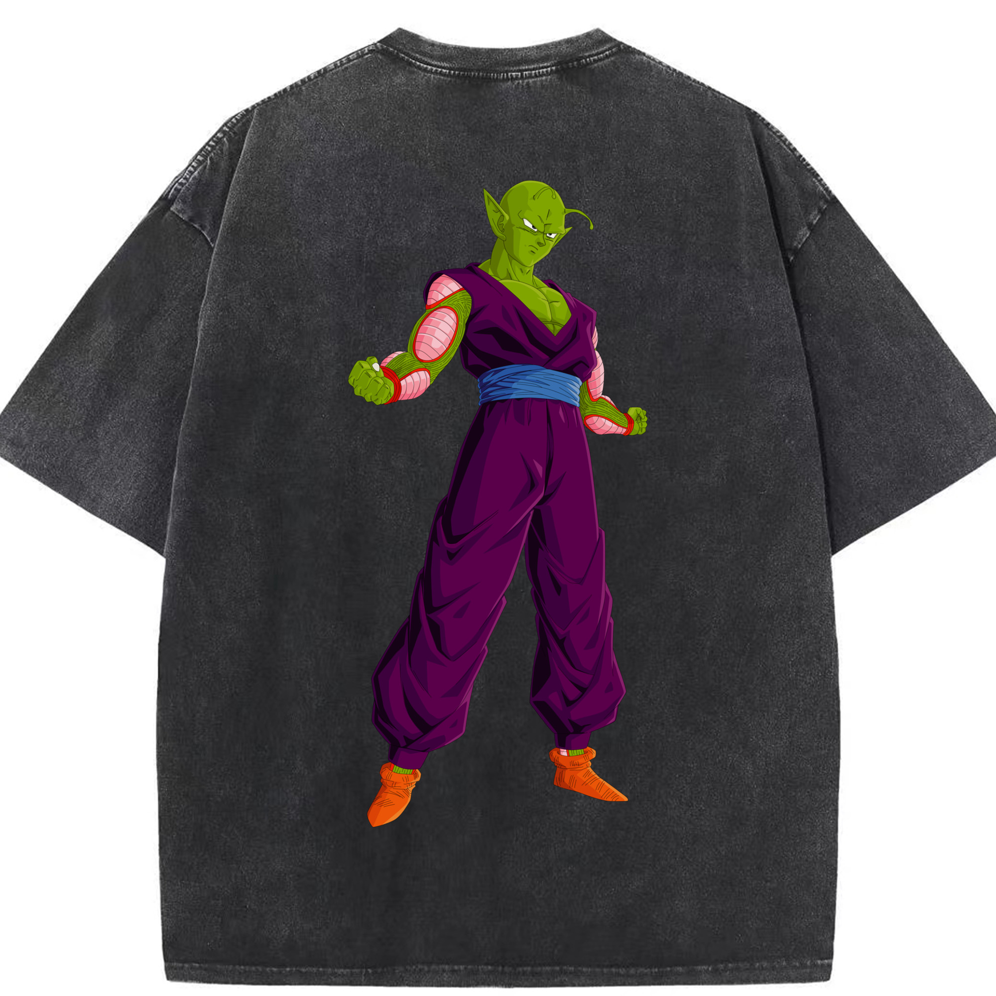 （画像用） ドラゴンボール ピッコロ DRAGON BALL Piccolo 綿100% ヴィンテージ風 半袖Tシャツ（背面プリント）