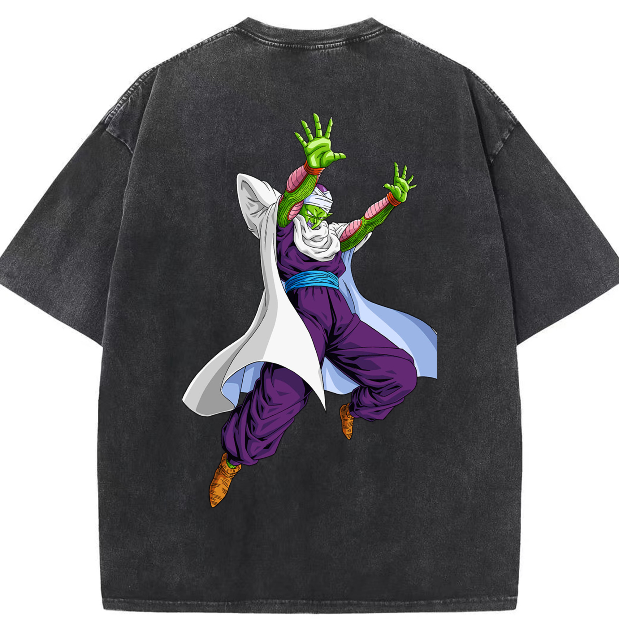 （画像用） ドラゴンボール ピッコロ DRAGON BALL Piccolo 綿100% ヴィンテージ風 半袖Tシャツ（背面プリント）