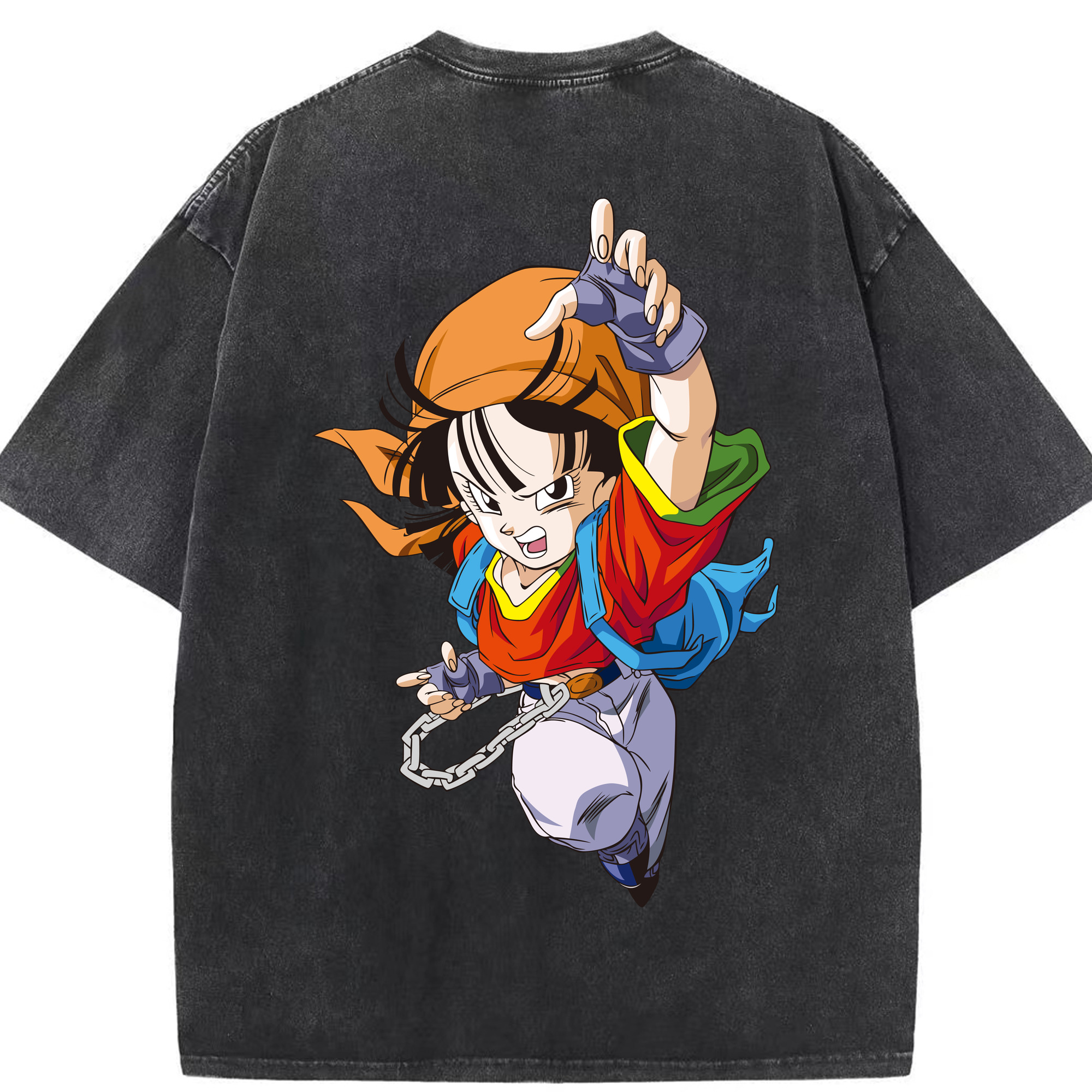 （画像用） ドラゴンボール パン DRAGON BALL Pan 綿100% ヴィンテージ風 半袖Tシャツ（背面プリント）
