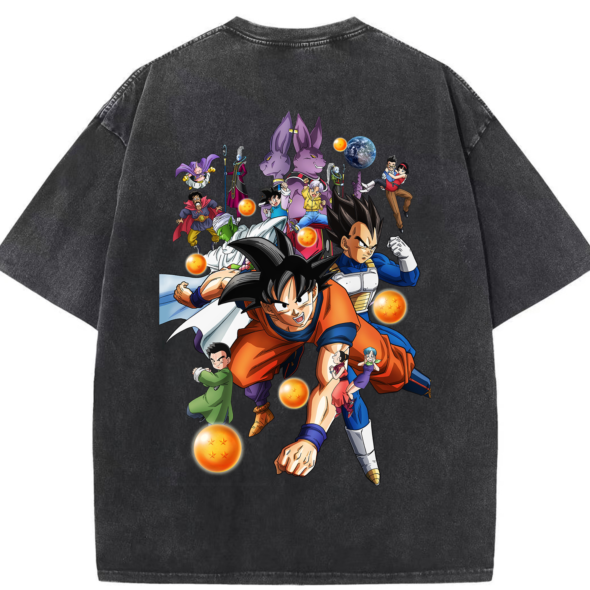 （画像用） ドラゴンボール DRAGON BALL 綿100% ヴィンテージ風 半袖Tシャツ（背面プリント）
