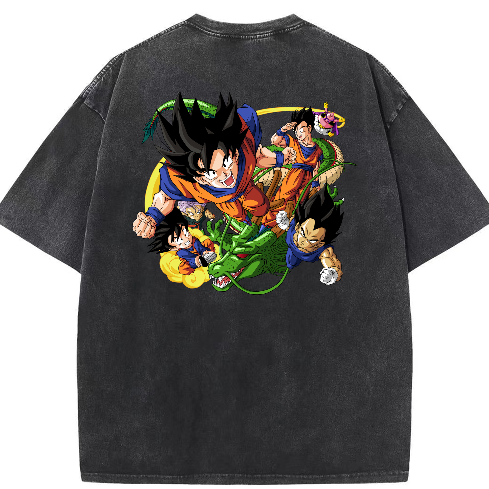 （画像用） ドラゴンボール DRAGON BALL 綿100% ヴィンテージ風 半袖Tシャツ（背面プリント）