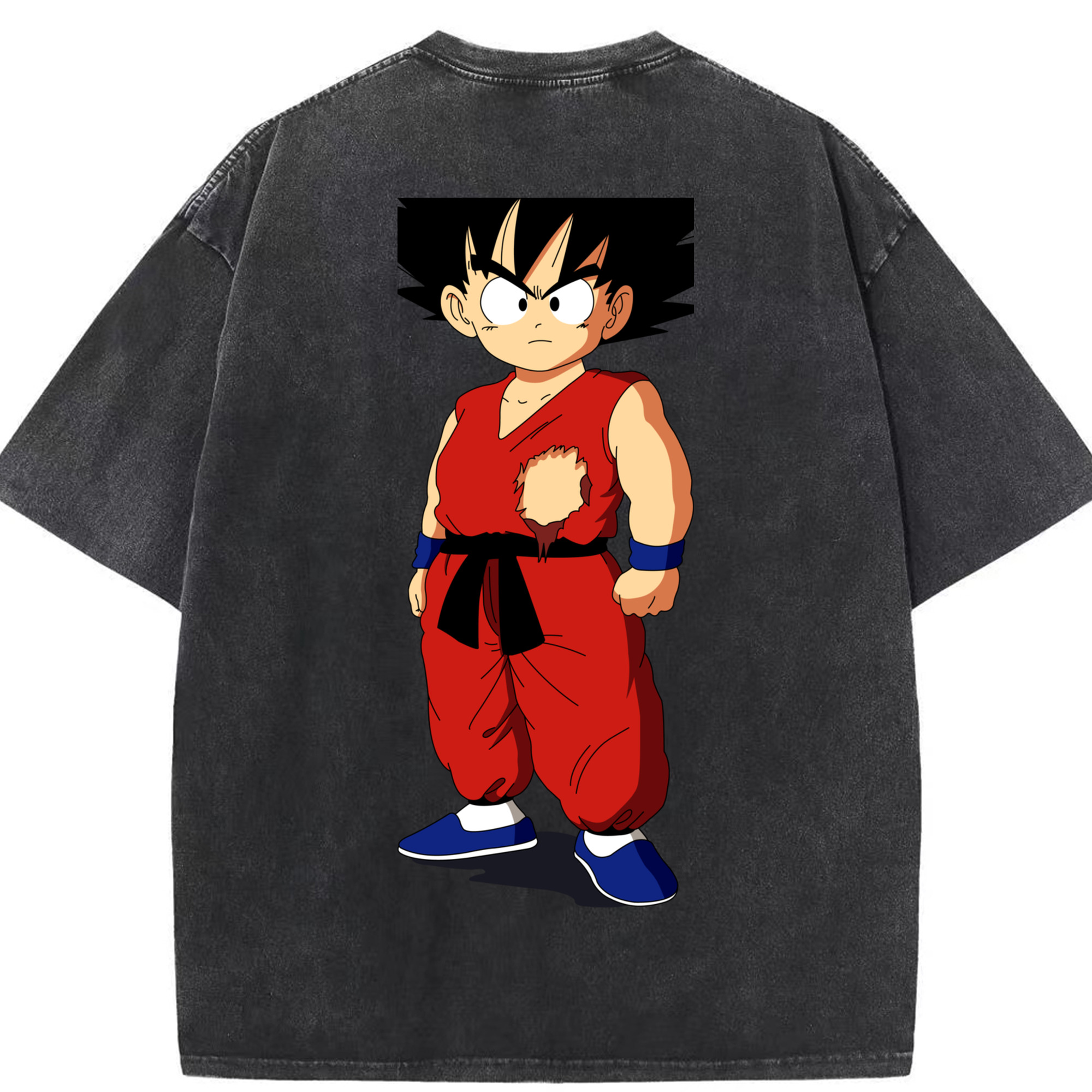（画像用） ドラゴンボール 孫悟空（そん ごくう）Son Goku カカロット DRAGON BALL Kakarotto 綿100% ヴィンテージ風 半袖Tシャツ（背面プリント）