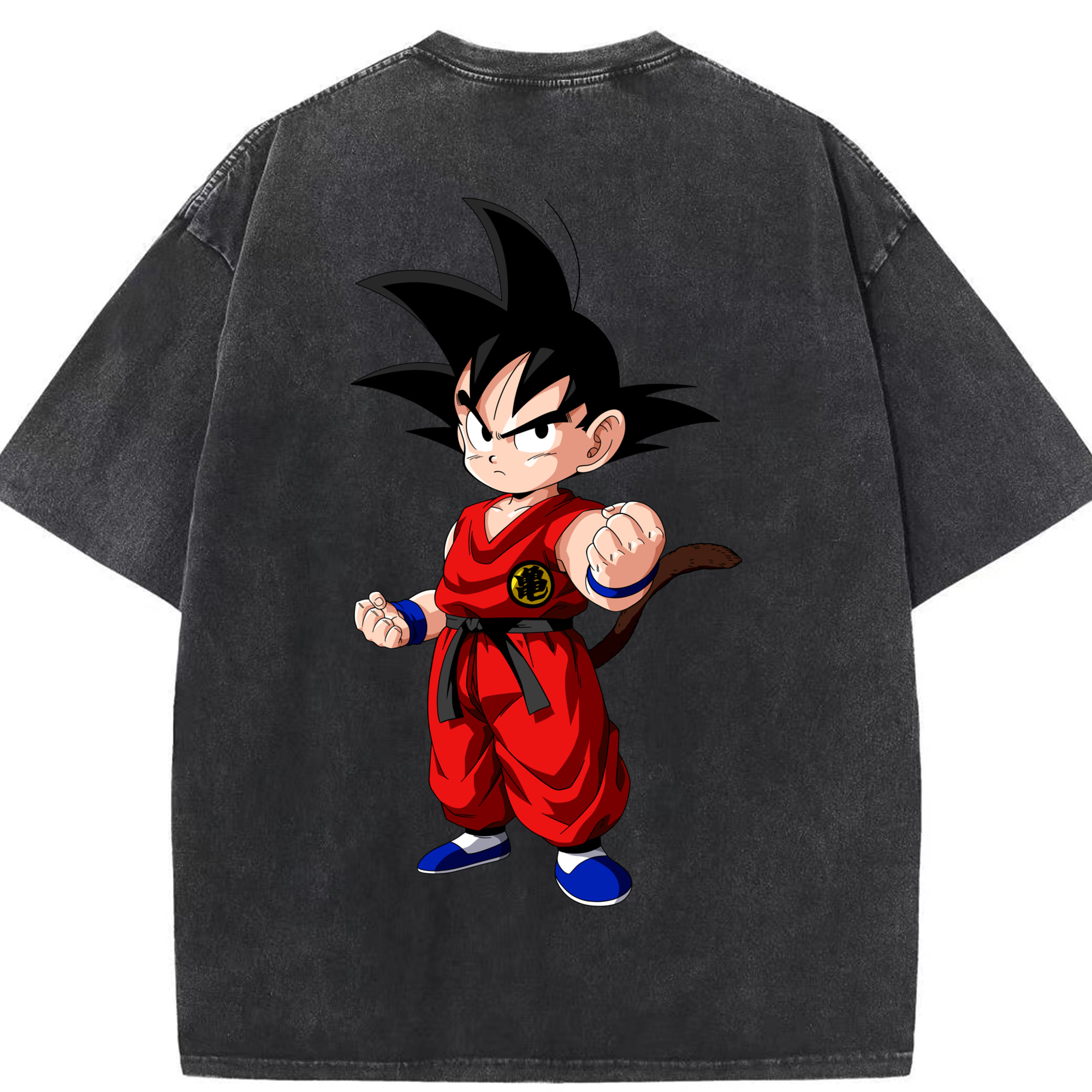 （画像用） ドラゴンボール 孫悟空（そん ごくう）Son Goku カカロット DRAGON BALL Kakarotto 綿100% ヴィンテージ風 半袖Tシャツ（背面プリント）