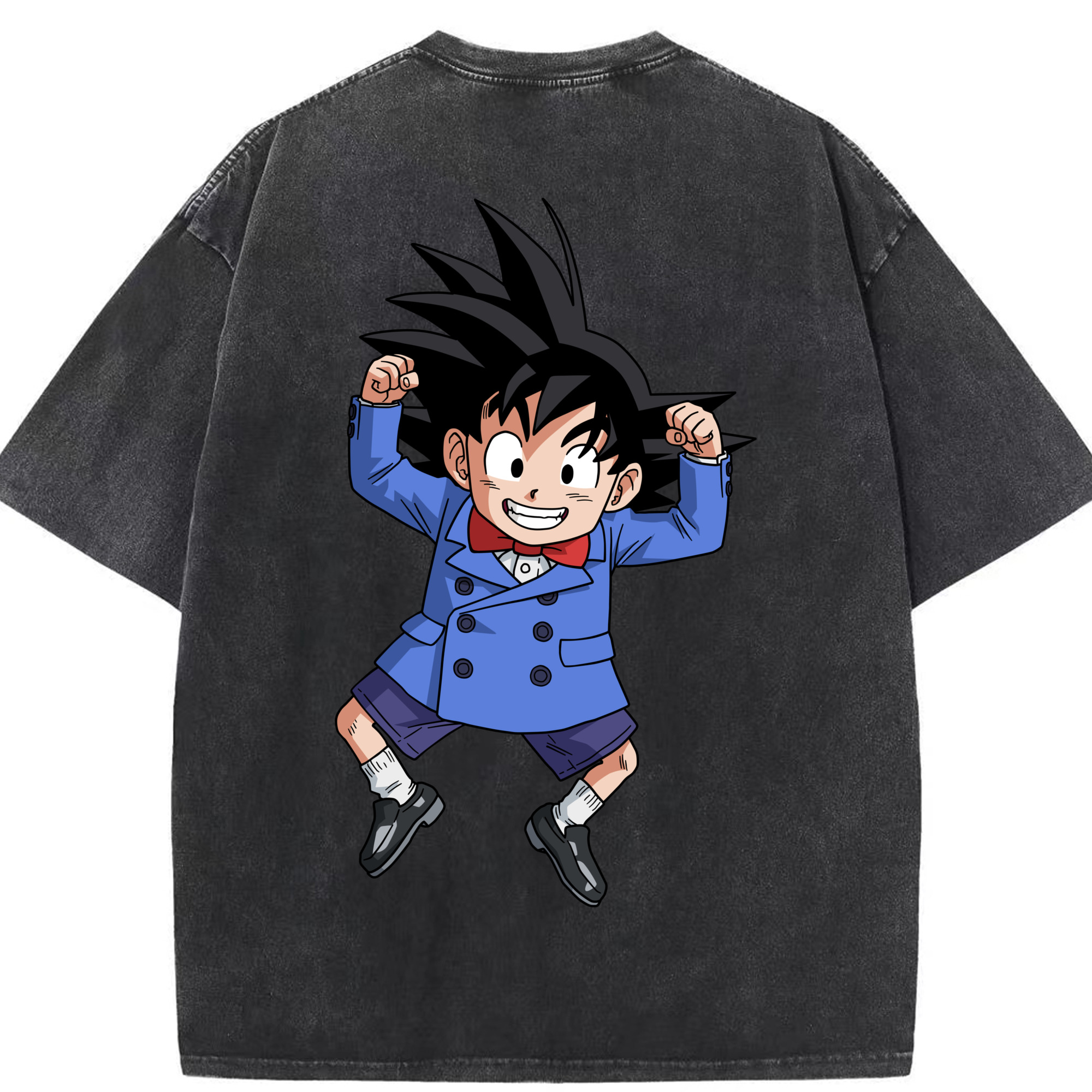 （画像用） ドラゴンボール 孫悟空（そん ごくう）Son Goku カカロット DRAGON BALL Kakarotto 綿100% ヴィンテージ風 半袖Tシャツ（背面プリント）