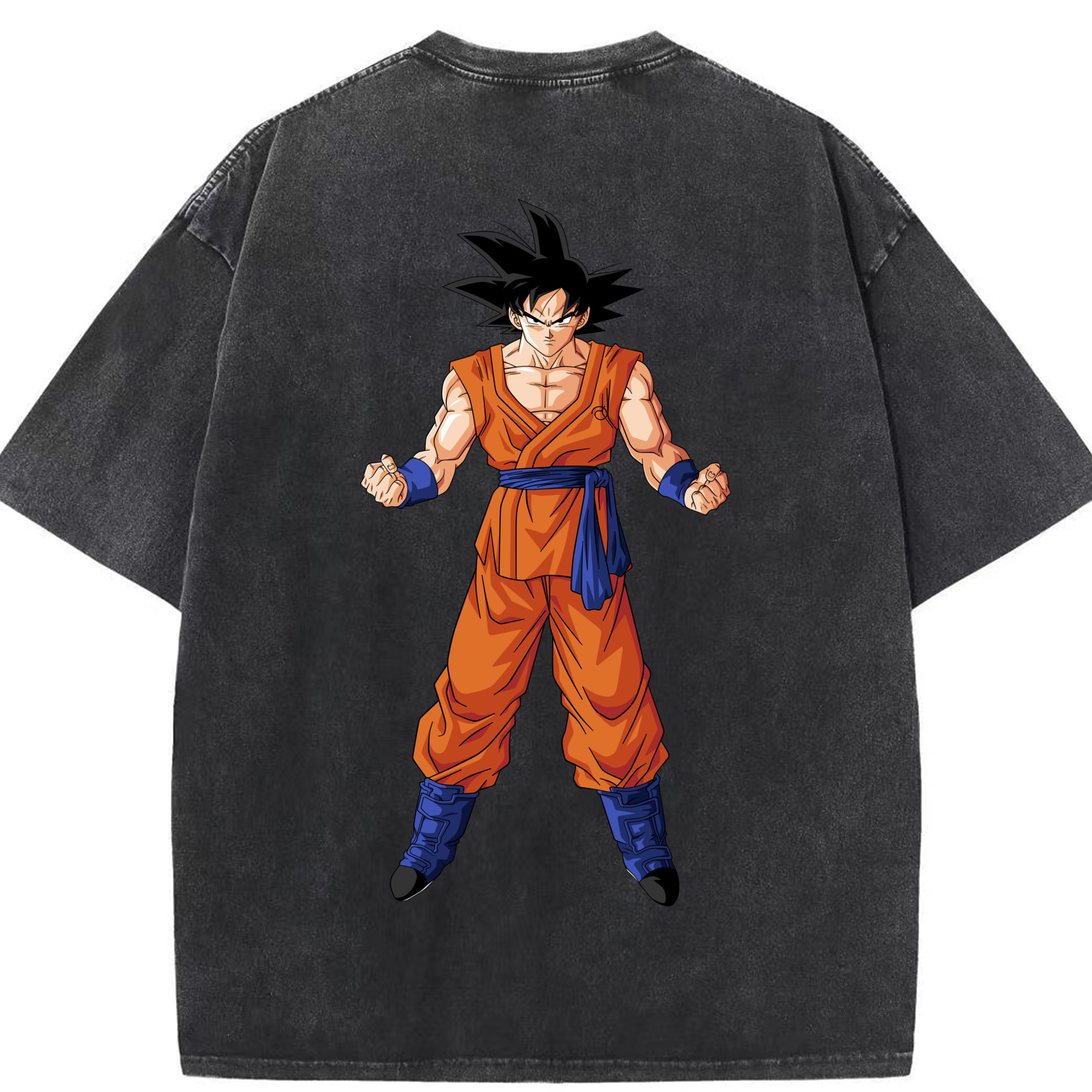 （画像用） ドラゴンボール 孫悟空（そん ごくう）Son Goku カカロット DRAGON BALL Kakarotto 綿100% ヴィンテージ風 半袖Tシャツ（背面プリント）