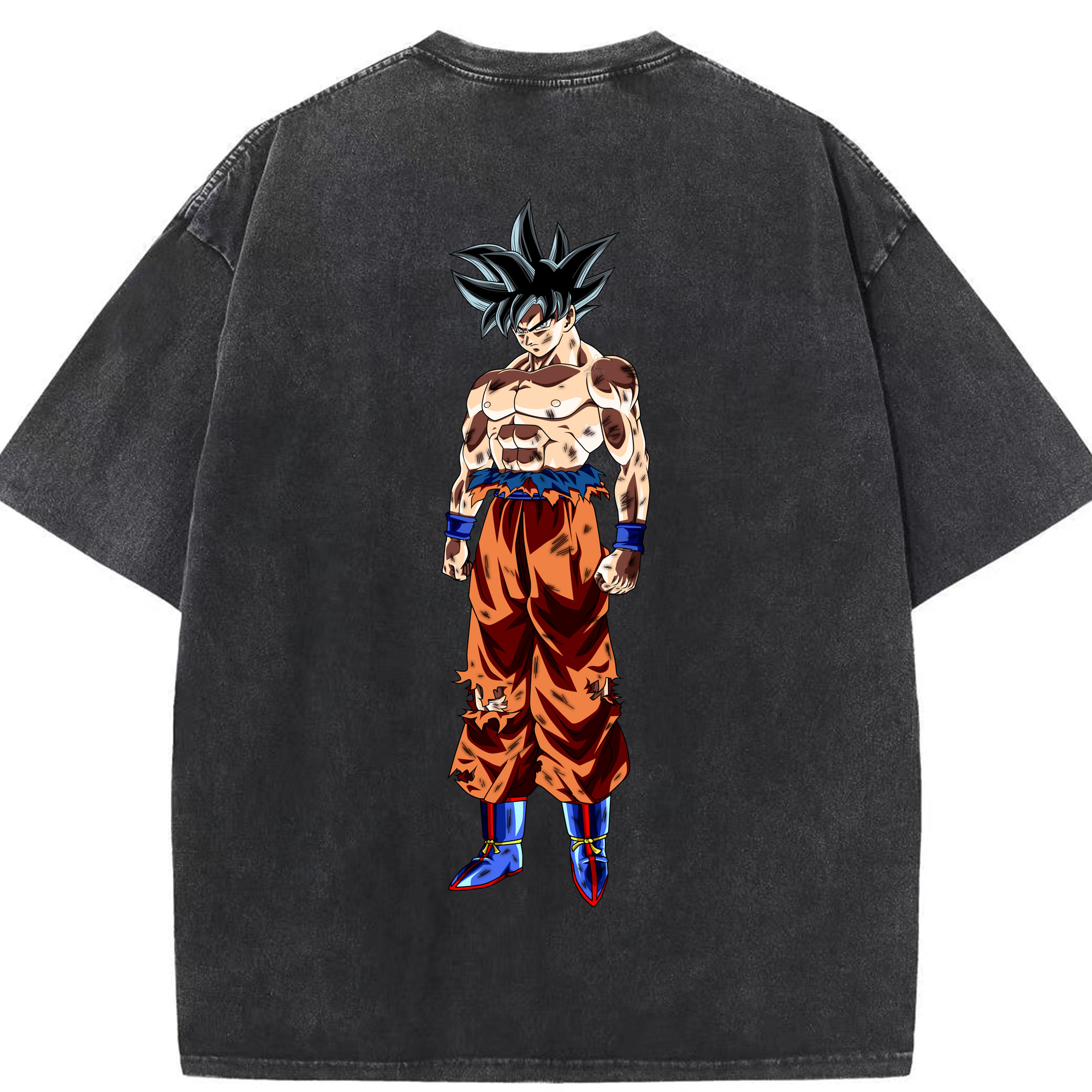 （画像用） ドラゴンボール 孫悟空（そん ごくう）Son Goku カカロット DRAGON BALL Kakarotto 綿100% ヴィンテージ風 半袖Tシャツ（背面プリント）