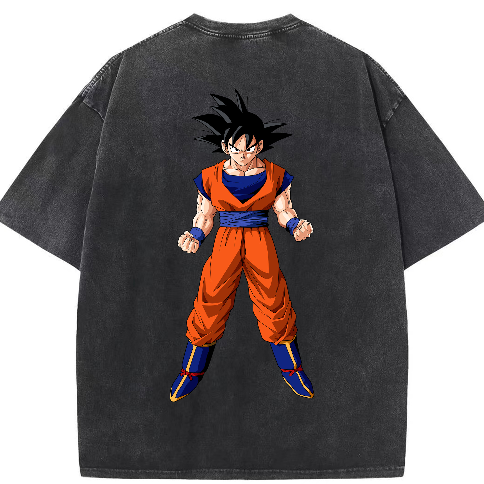 （画像用） ドラゴンボール 孫悟空（そん ごくう）Son Goku カカロット DRAGON BALL Kakarotto 綿100% ヴィンテージ風 半袖Tシャツ（背面プリント）