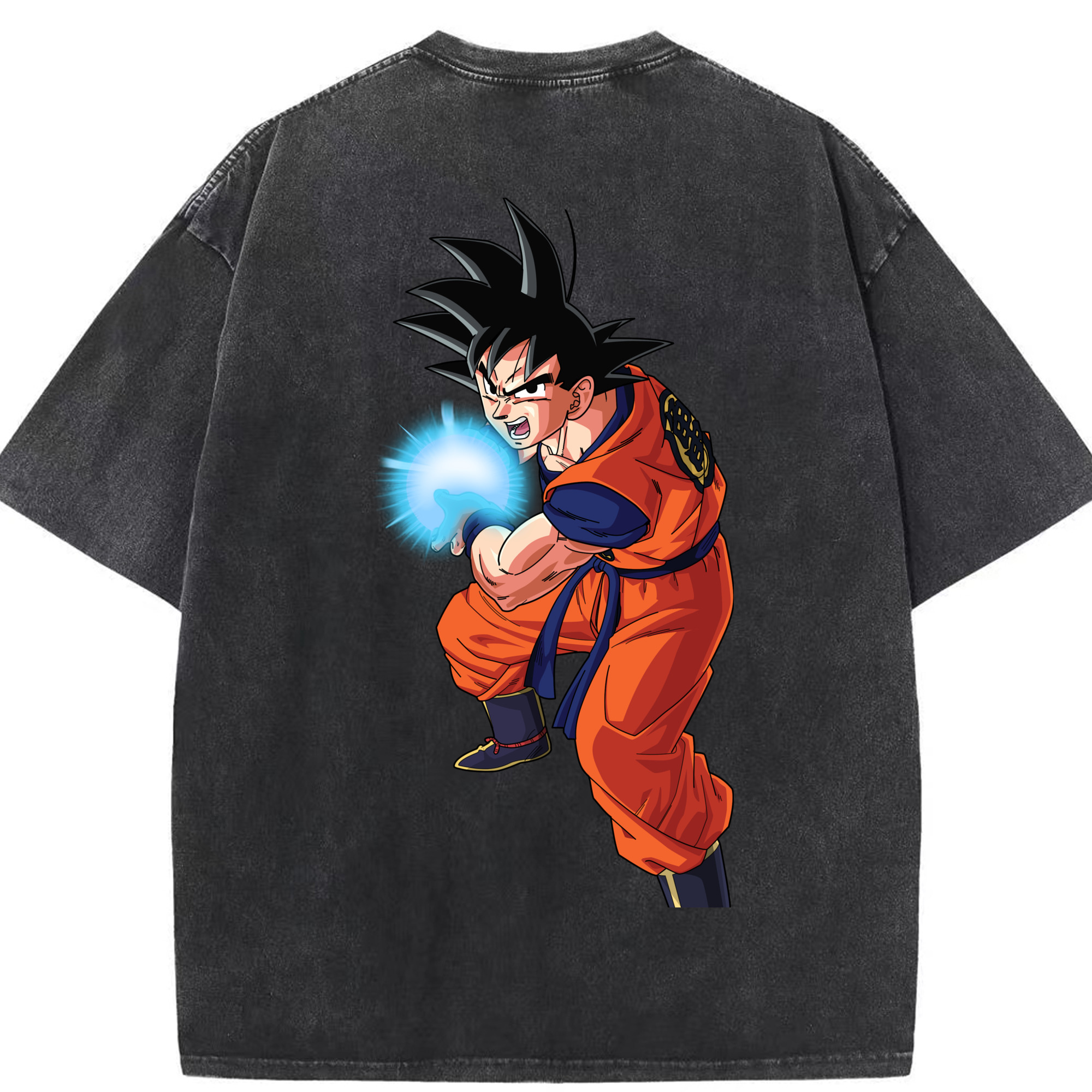（画像用） ドラゴンボール 孫悟空（そん ごくう）Son Goku カカロット DRAGON BALL Kakarotto 綿100% ヴィンテージ風 半袖Tシャツ（背面プリント）