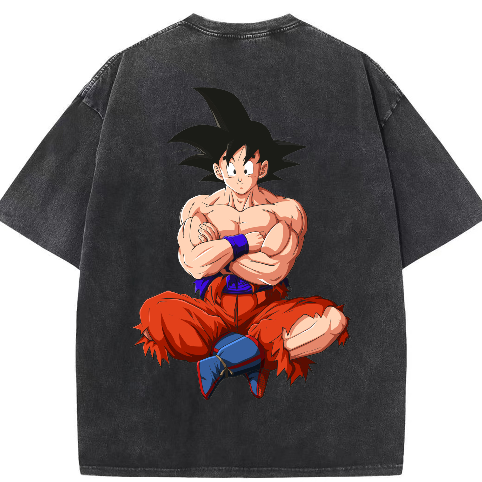 （画像用） ドラゴンボール 孫悟空（そん ごくう）Son Goku カカロット DRAGON BALL Kakarotto 綿100% ヴィンテージ風 半袖Tシャツ（背面プリント）